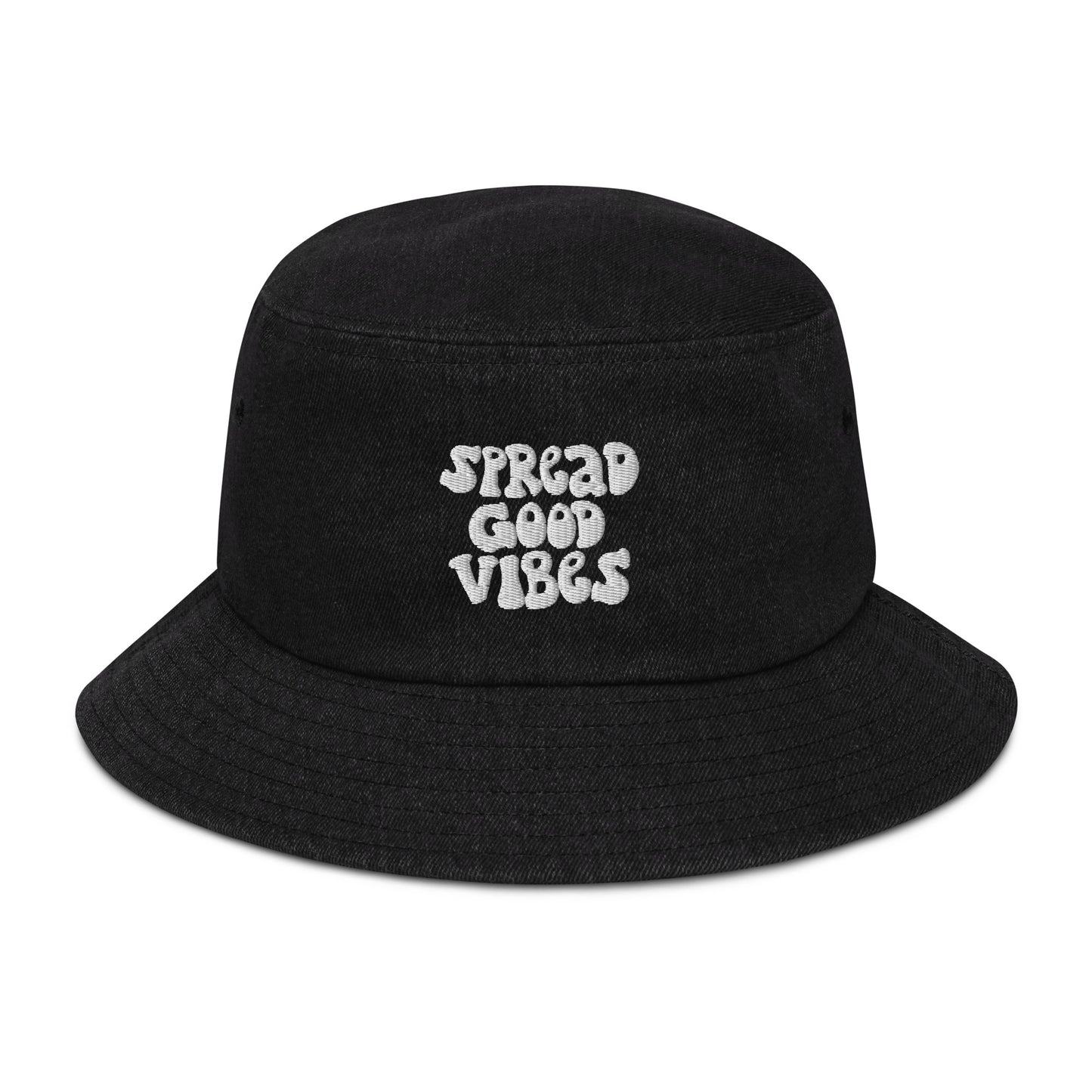 spread good vibes denim bucket hat