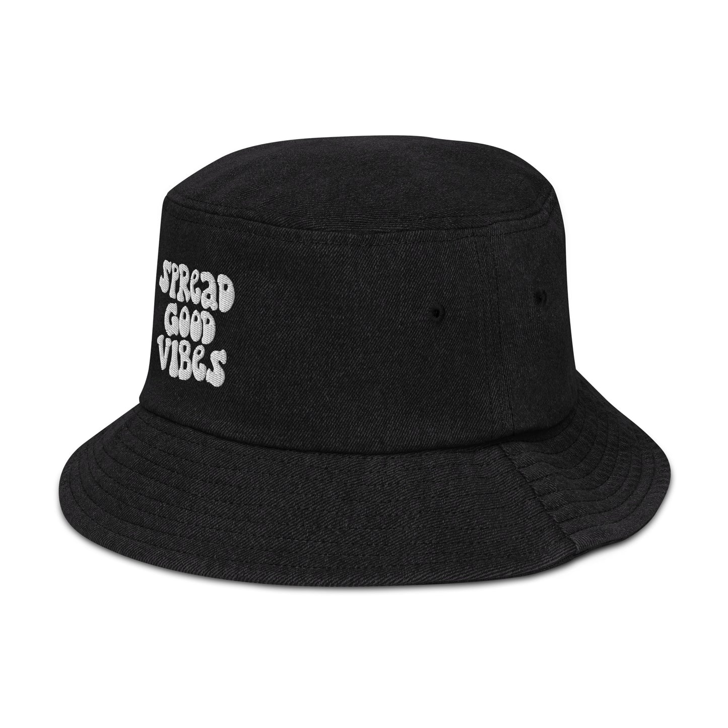 spread good vibes denim bucket hat
