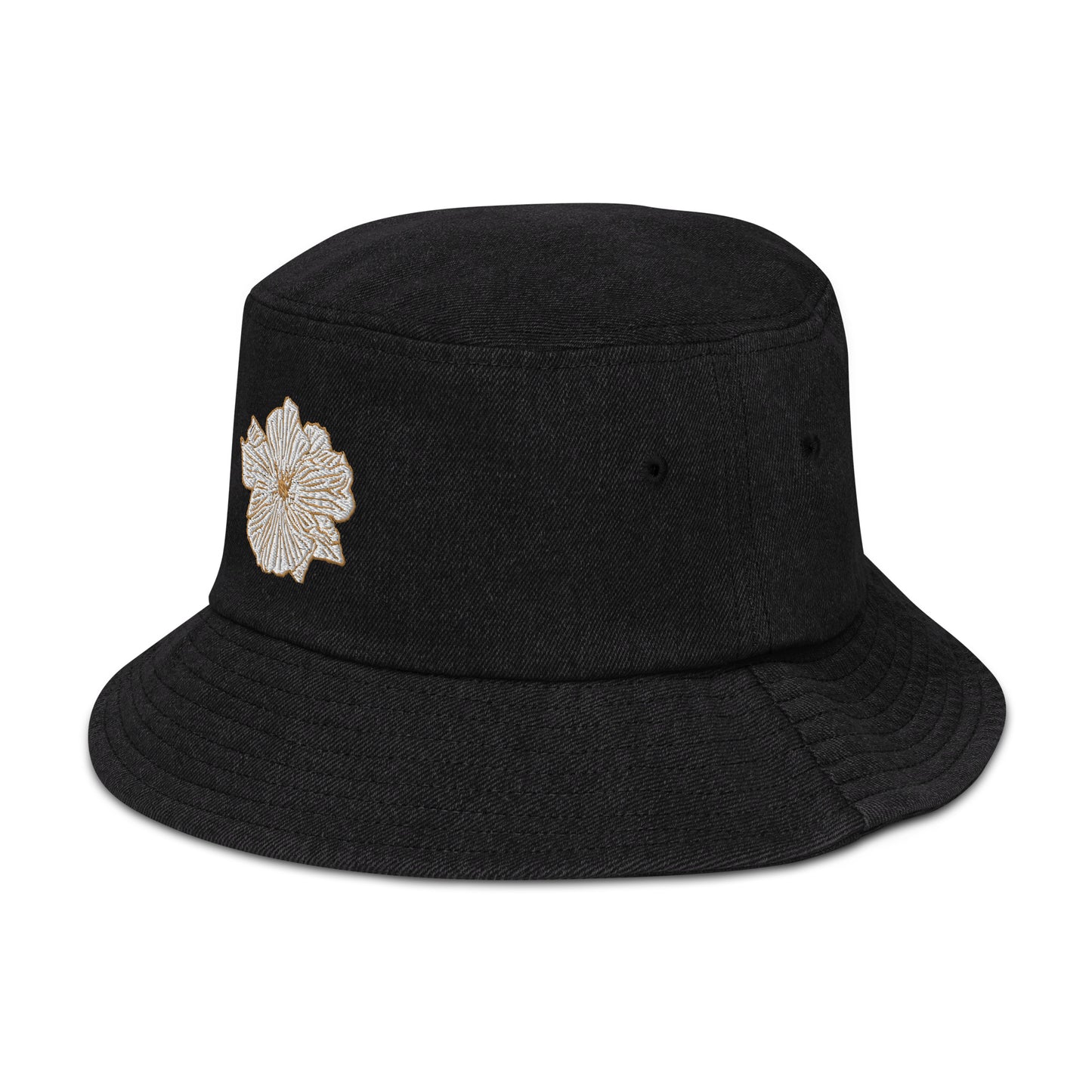 desert poppy denim bucket hat