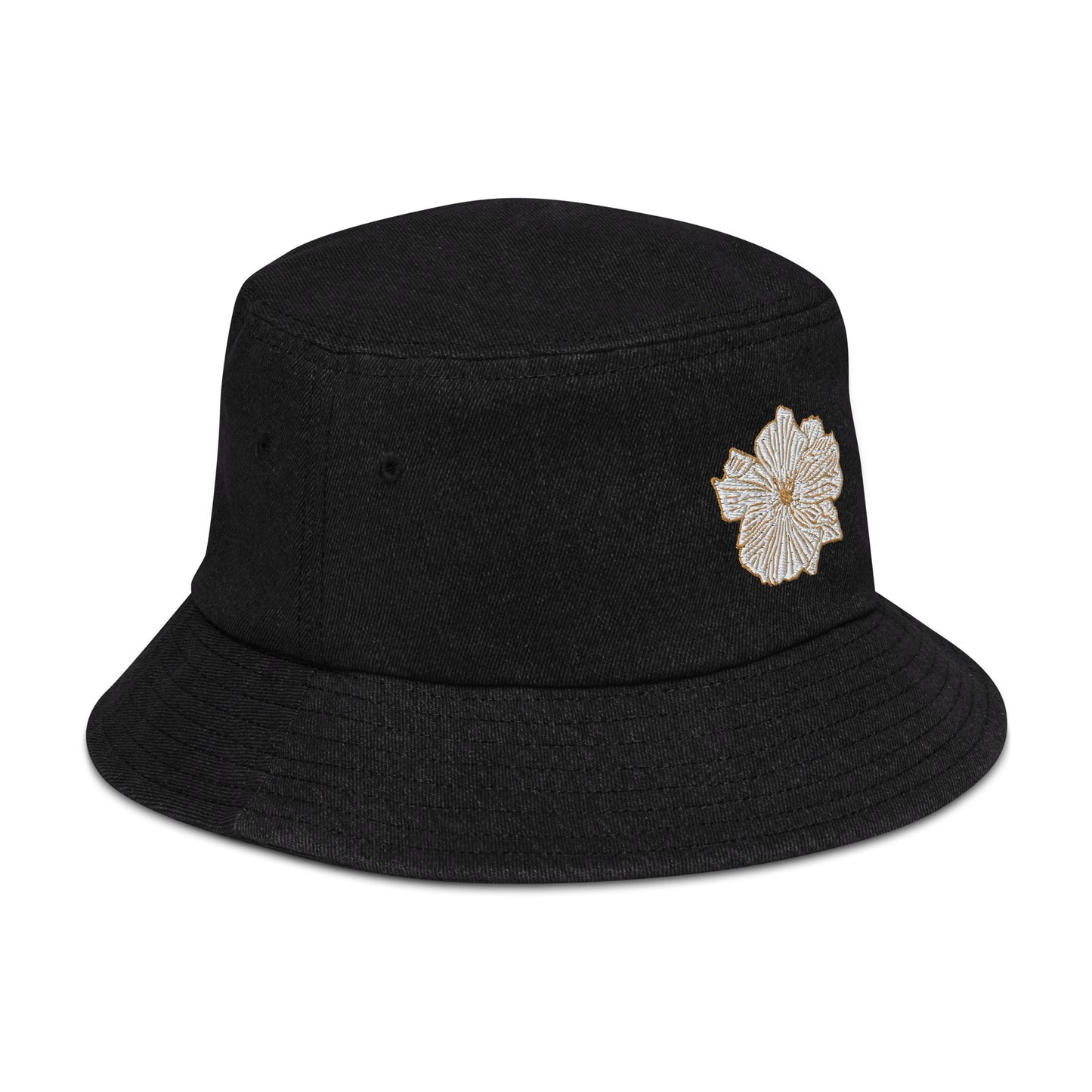 desert poppy denim bucket hat