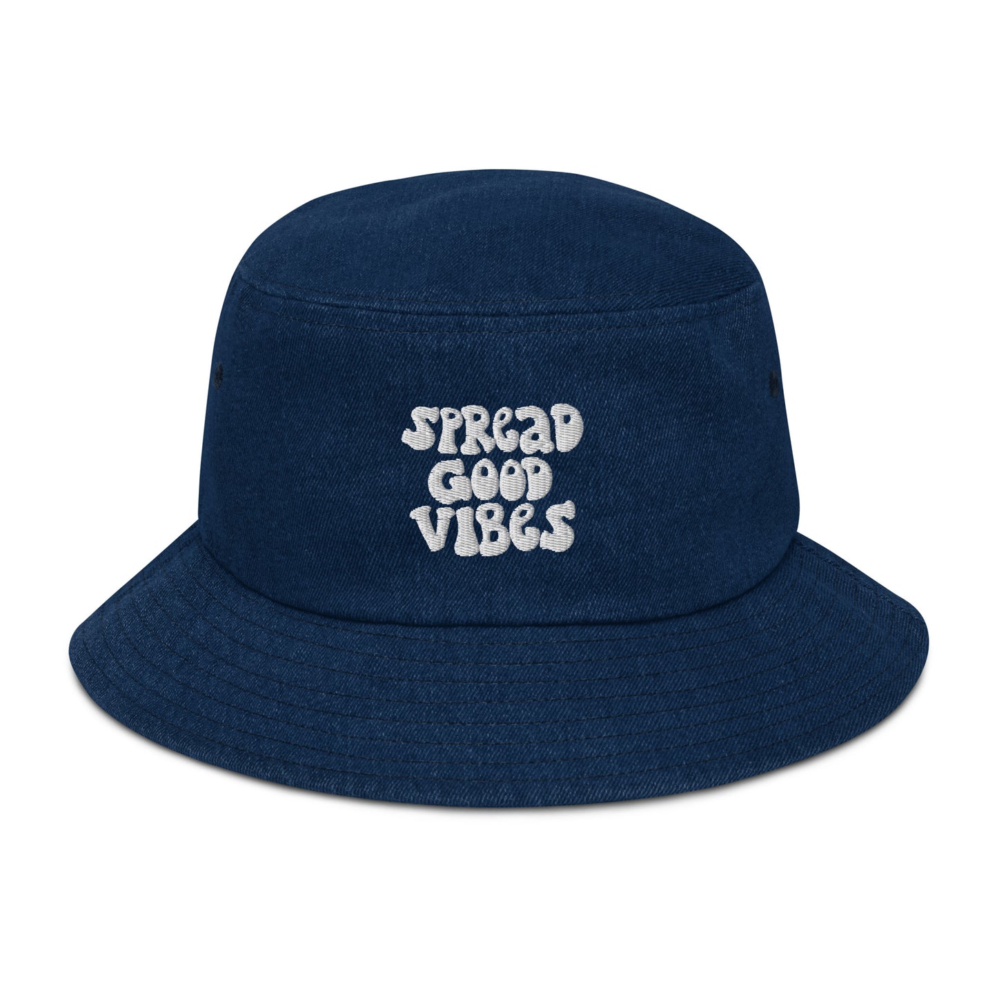 spread good vibes denim bucket hat