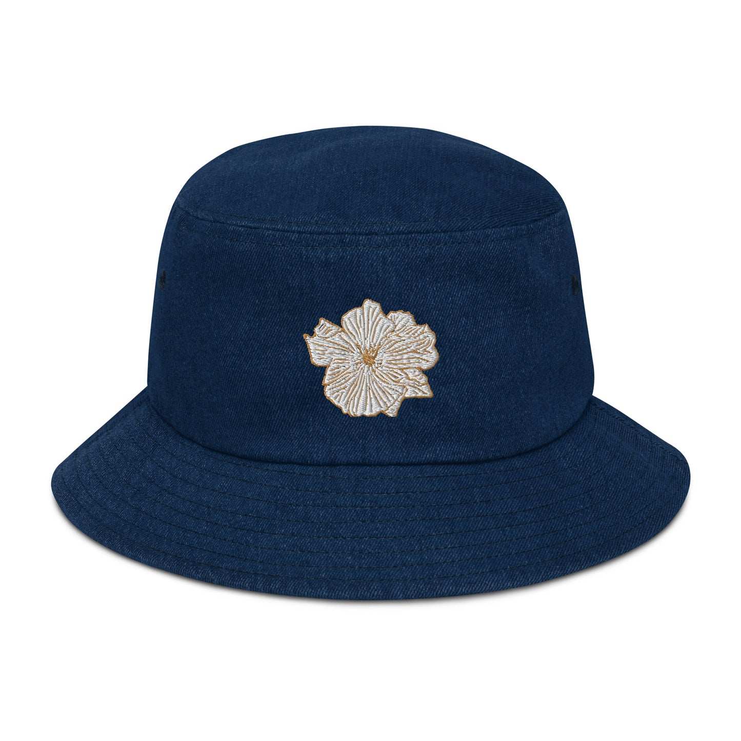 desert poppy denim bucket hat