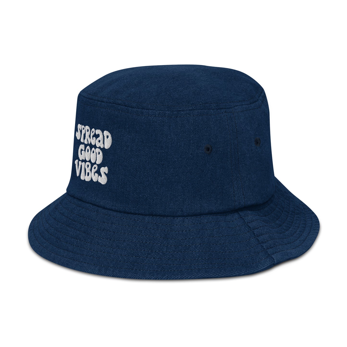 spread good vibes denim bucket hat