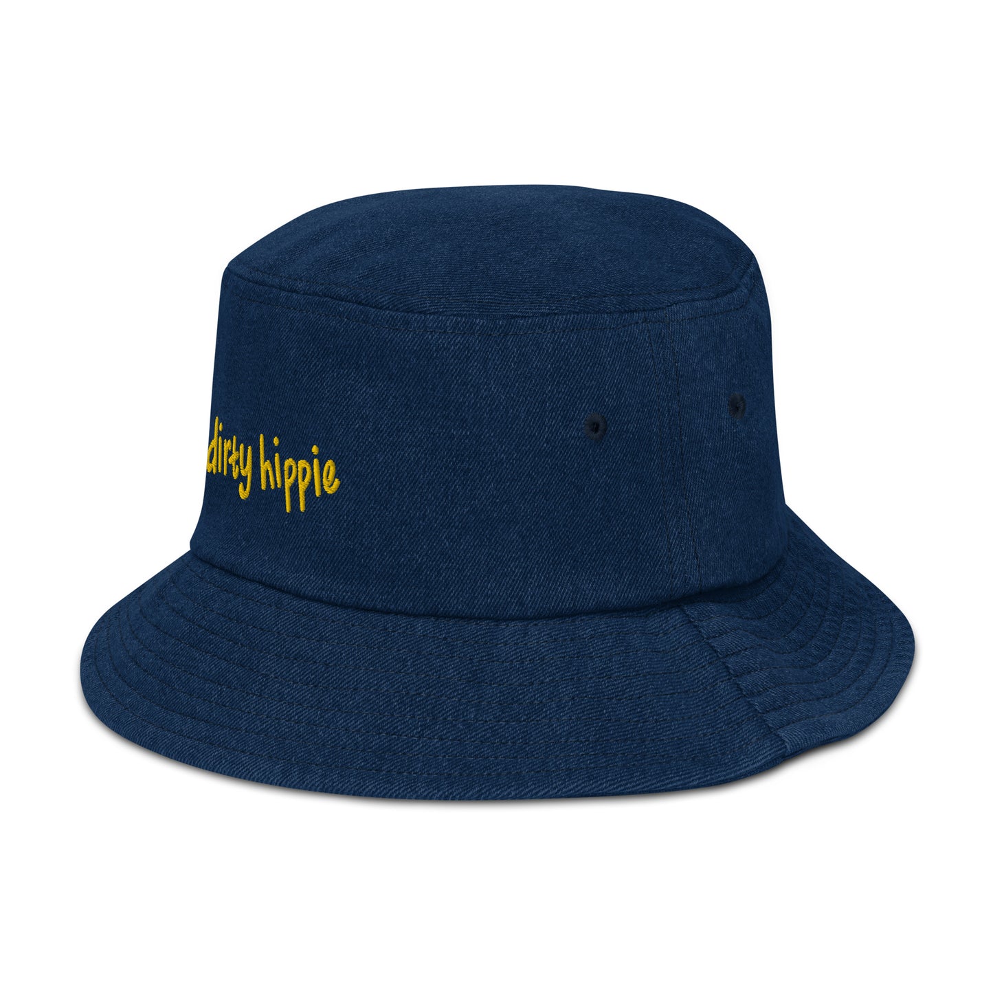 dirty hippie denim bucket hat - yellow