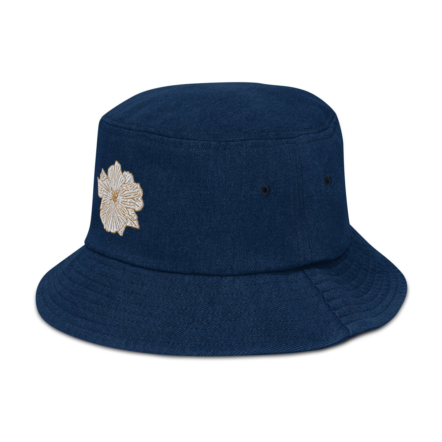 desert poppy denim bucket hat