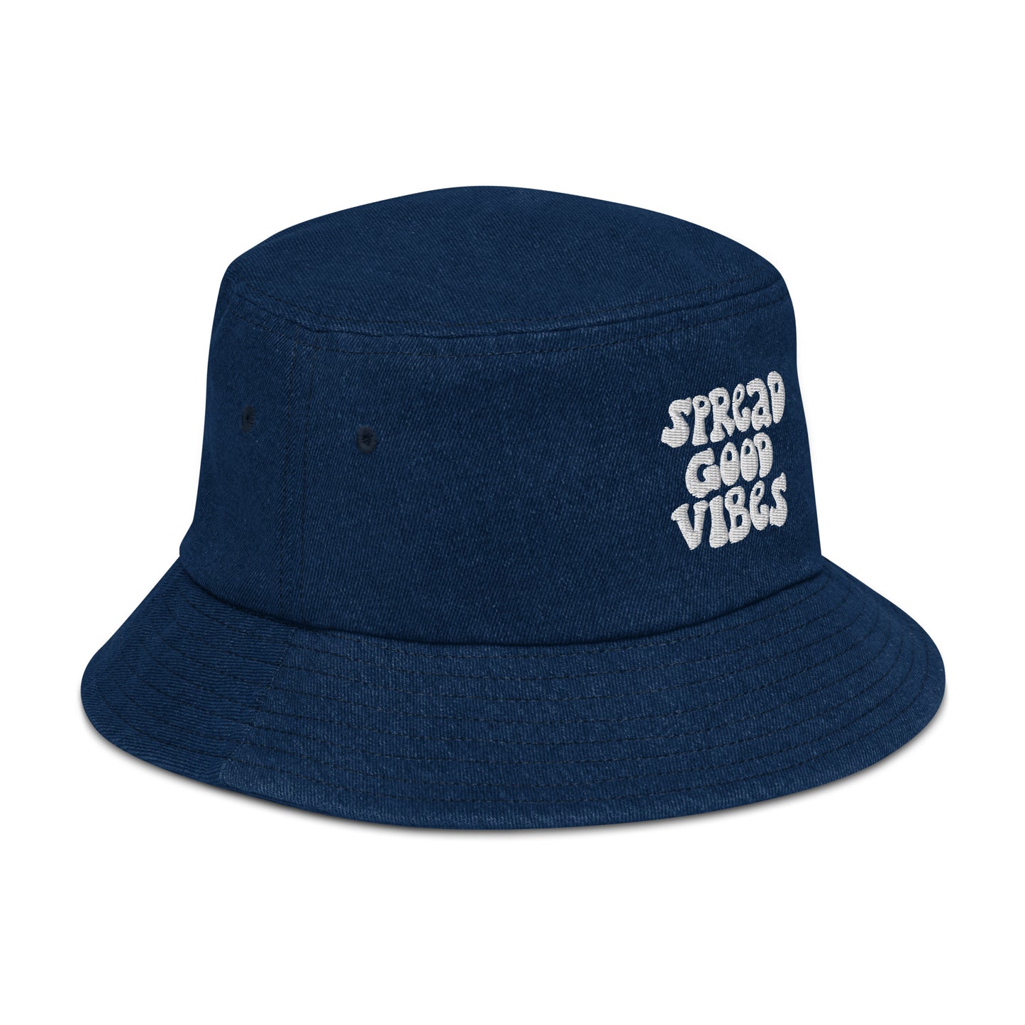 spread good vibes denim bucket hat