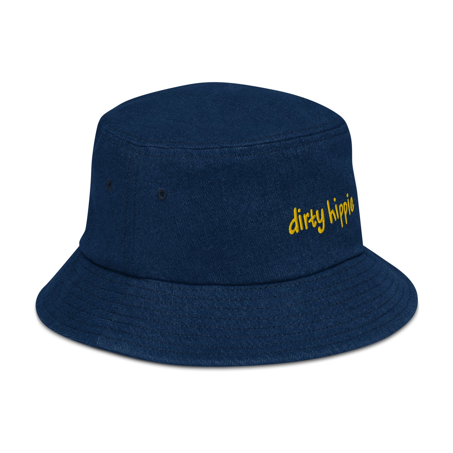 dirty hippie denim bucket hat - yellow