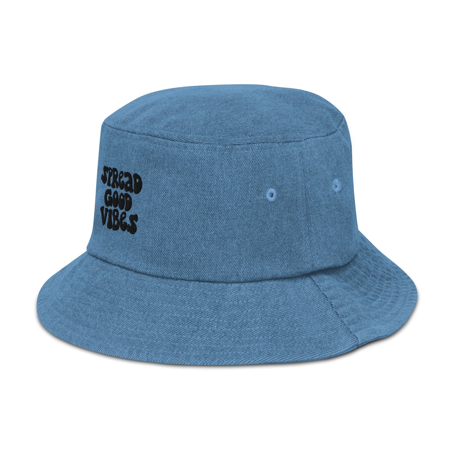 spread good vibes denim bucket hat