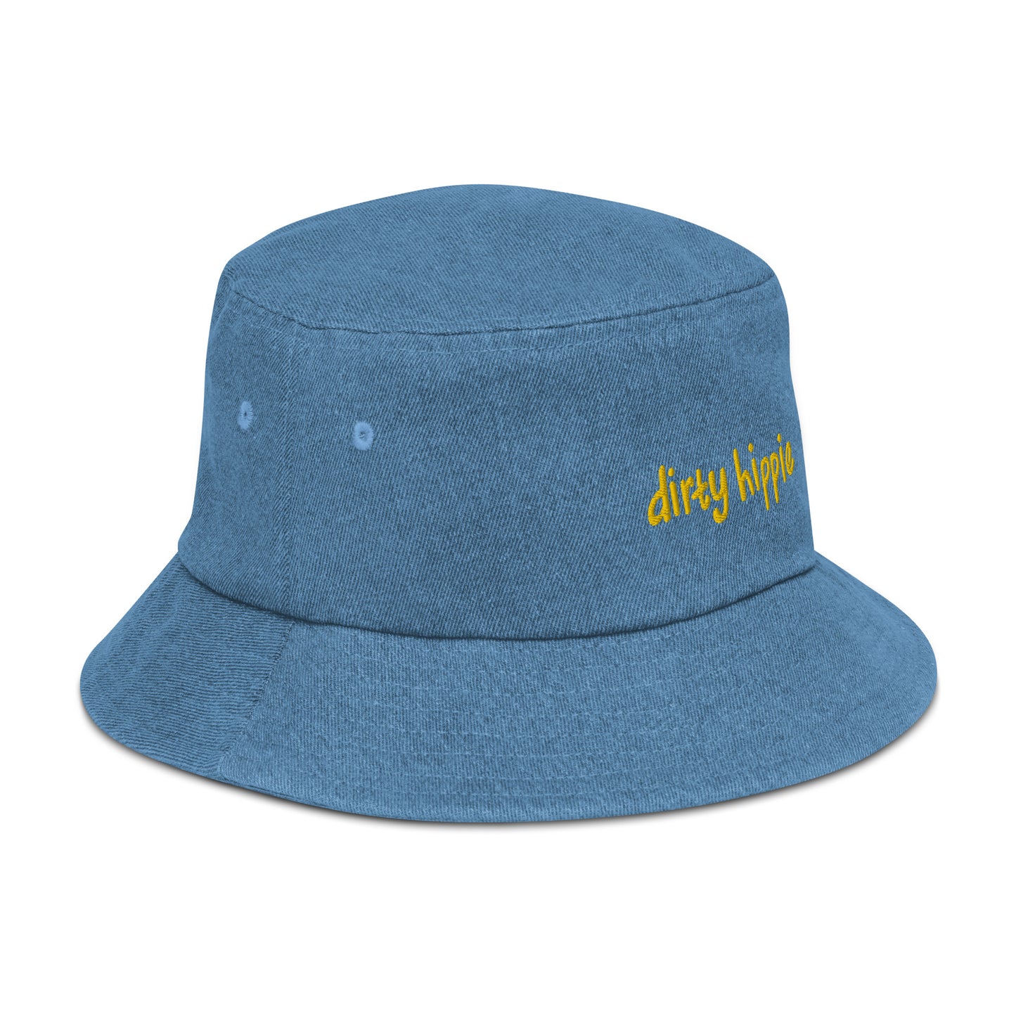 dirty hippie denim bucket hat - yellow