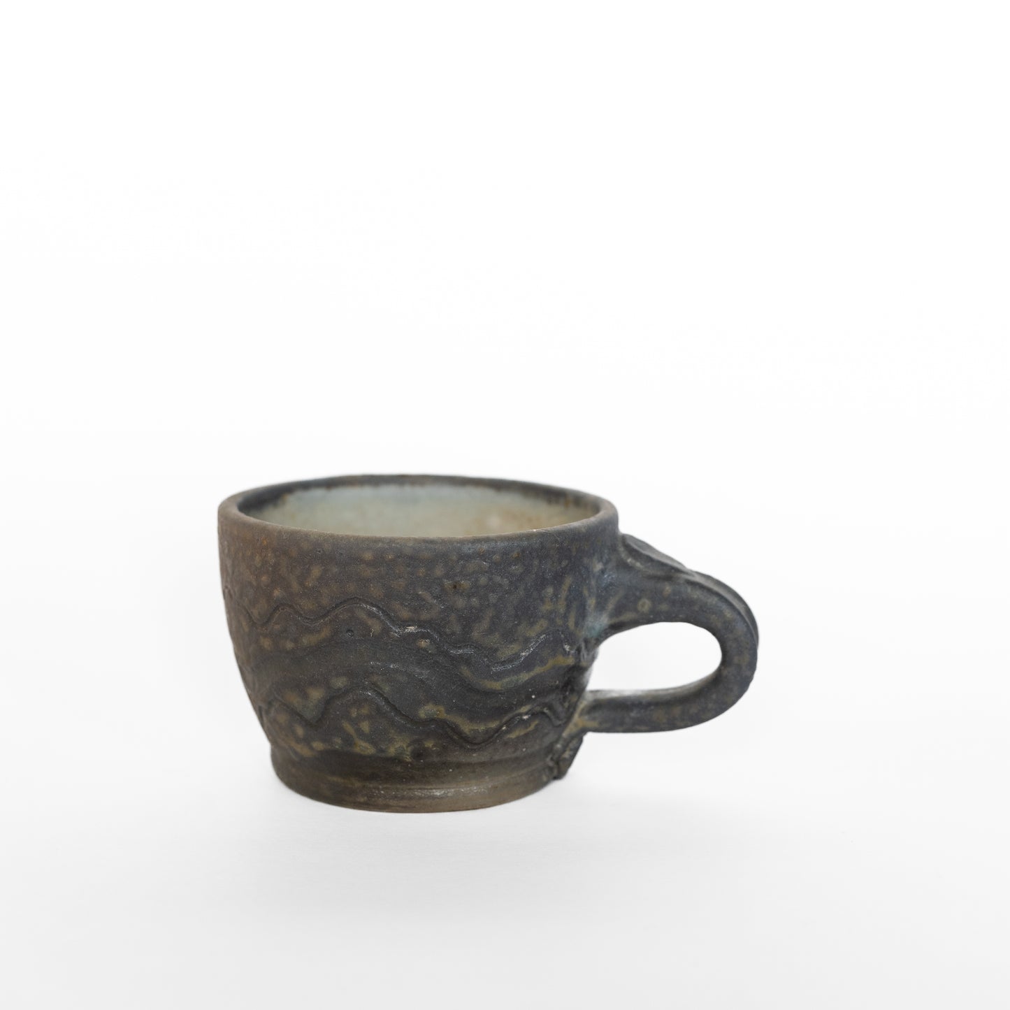 wood-fired sgraffito espresso mug