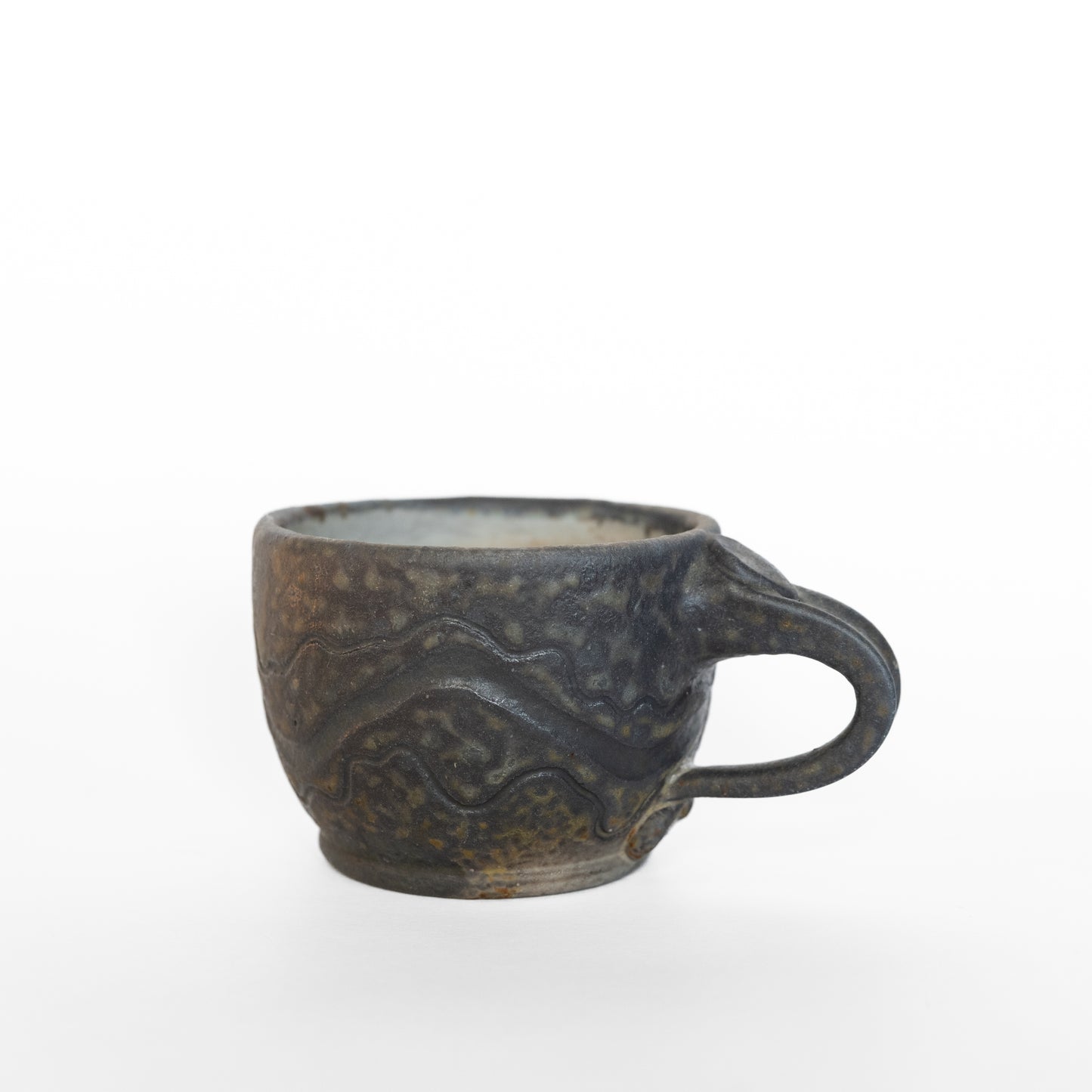 wood-fired sgraffito espresso mug
