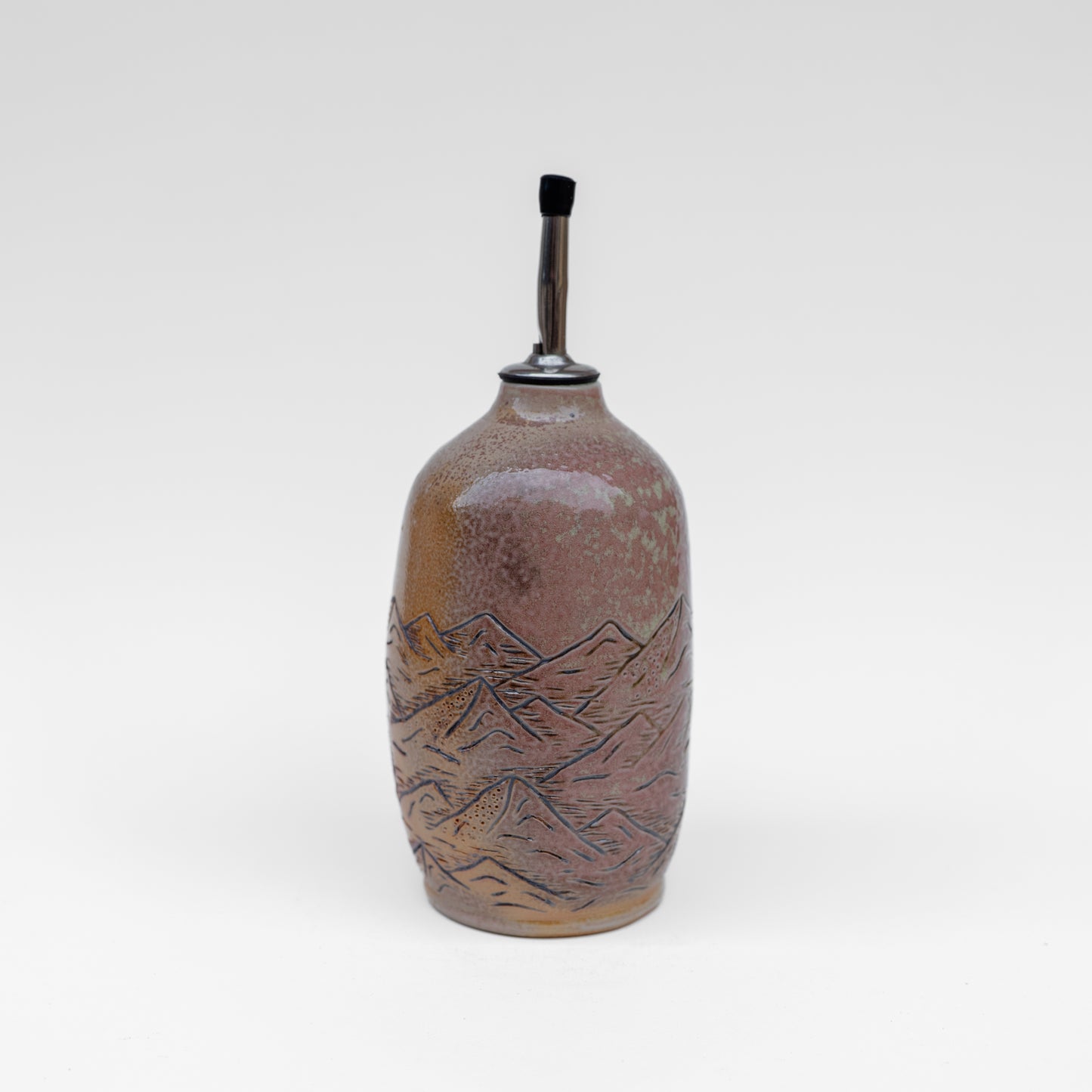 soda-fired mishima oil bottle/soap dispenser