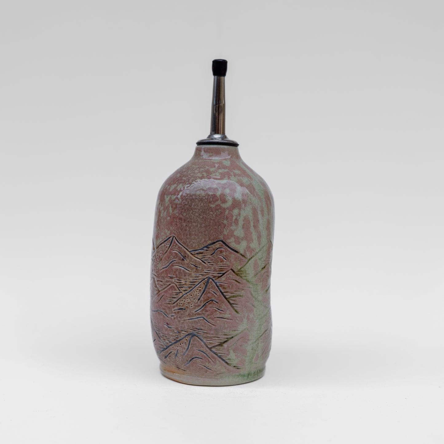 soda-fired mishima oil bottle/soap dispenser