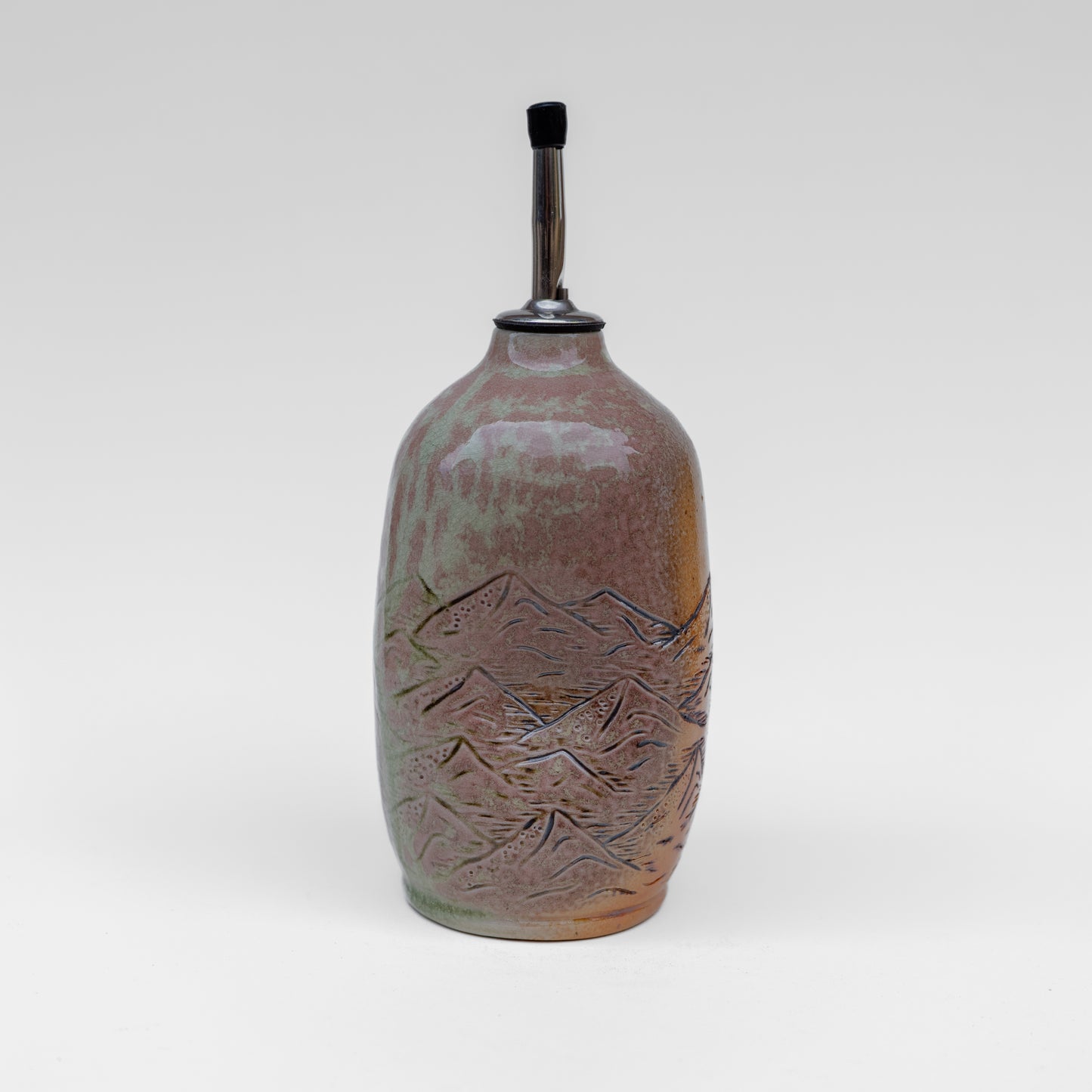 soda-fired mishima oil bottle/soap dispenser