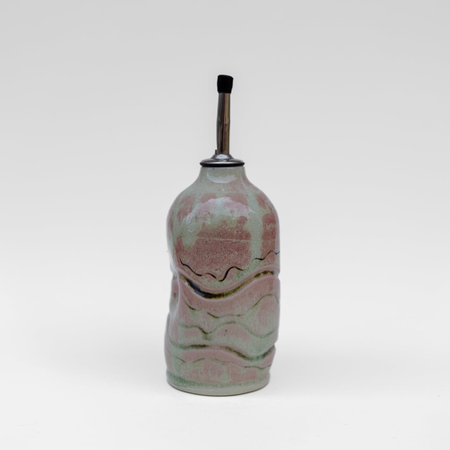 soda-fired mishima oil bottle/soap dispenser