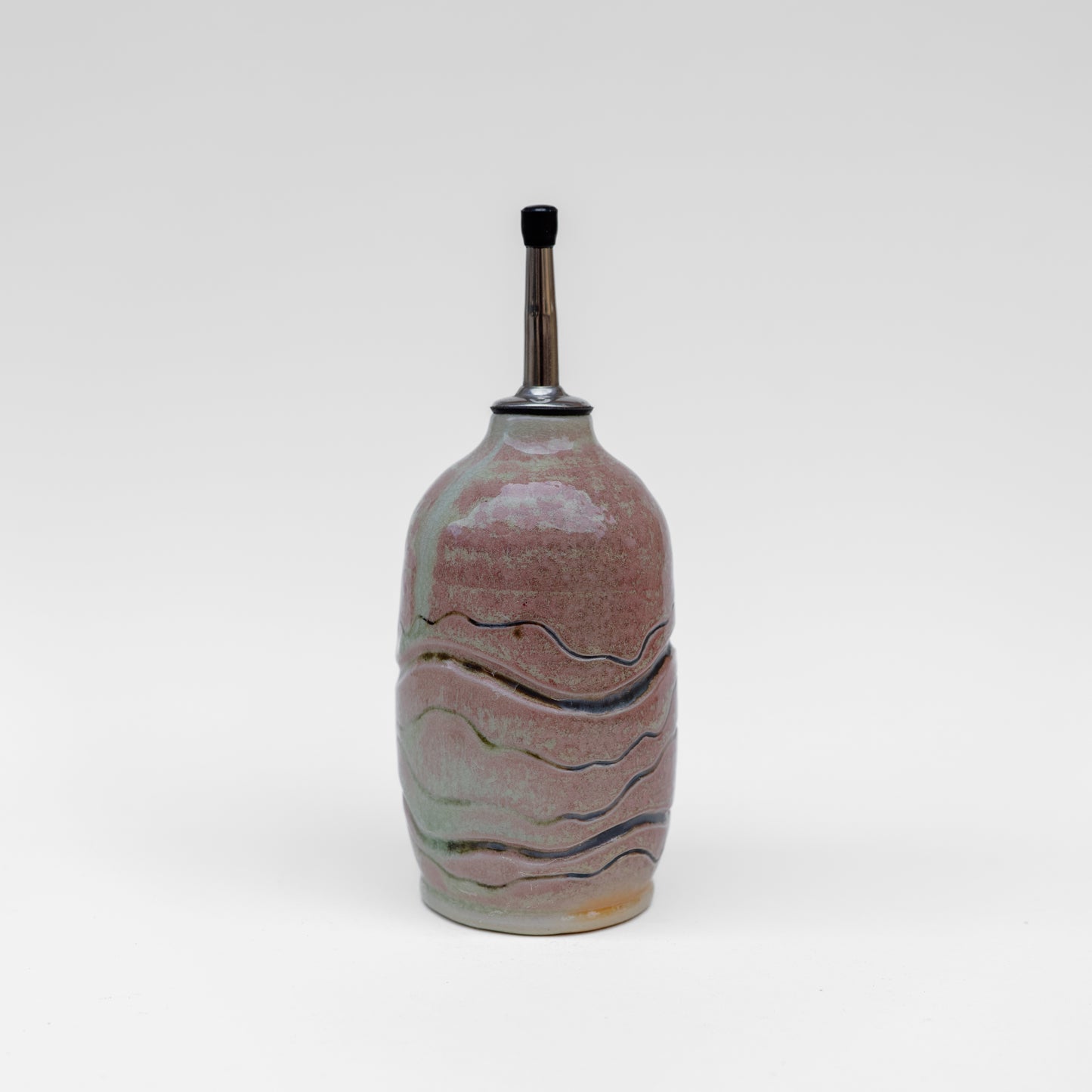 soda-fired mishima oil bottle/soap dispenser