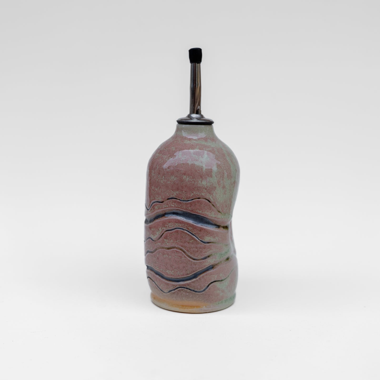 soda-fired mishima oil bottle/soap dispenser
