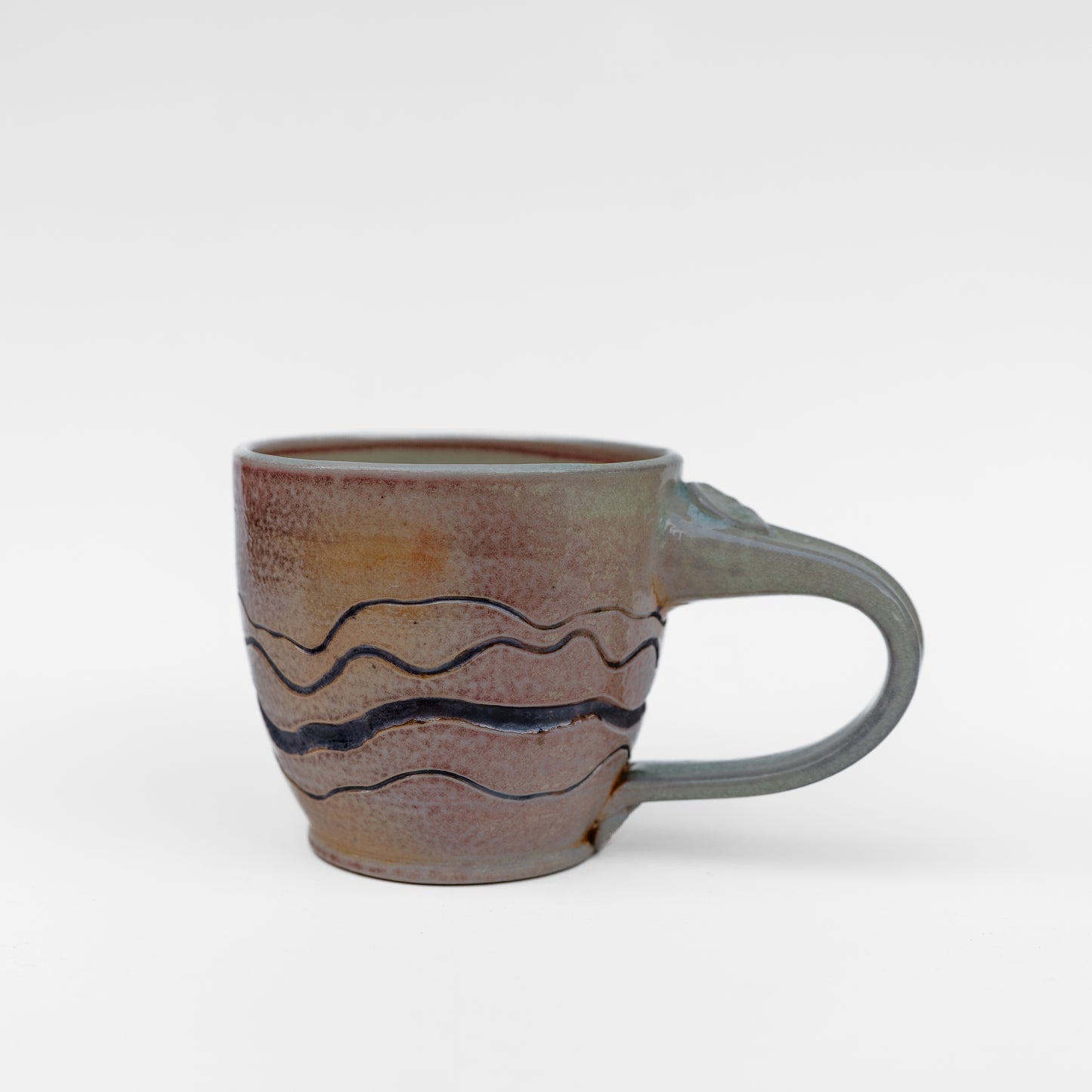 soda-fired mishima latte mug