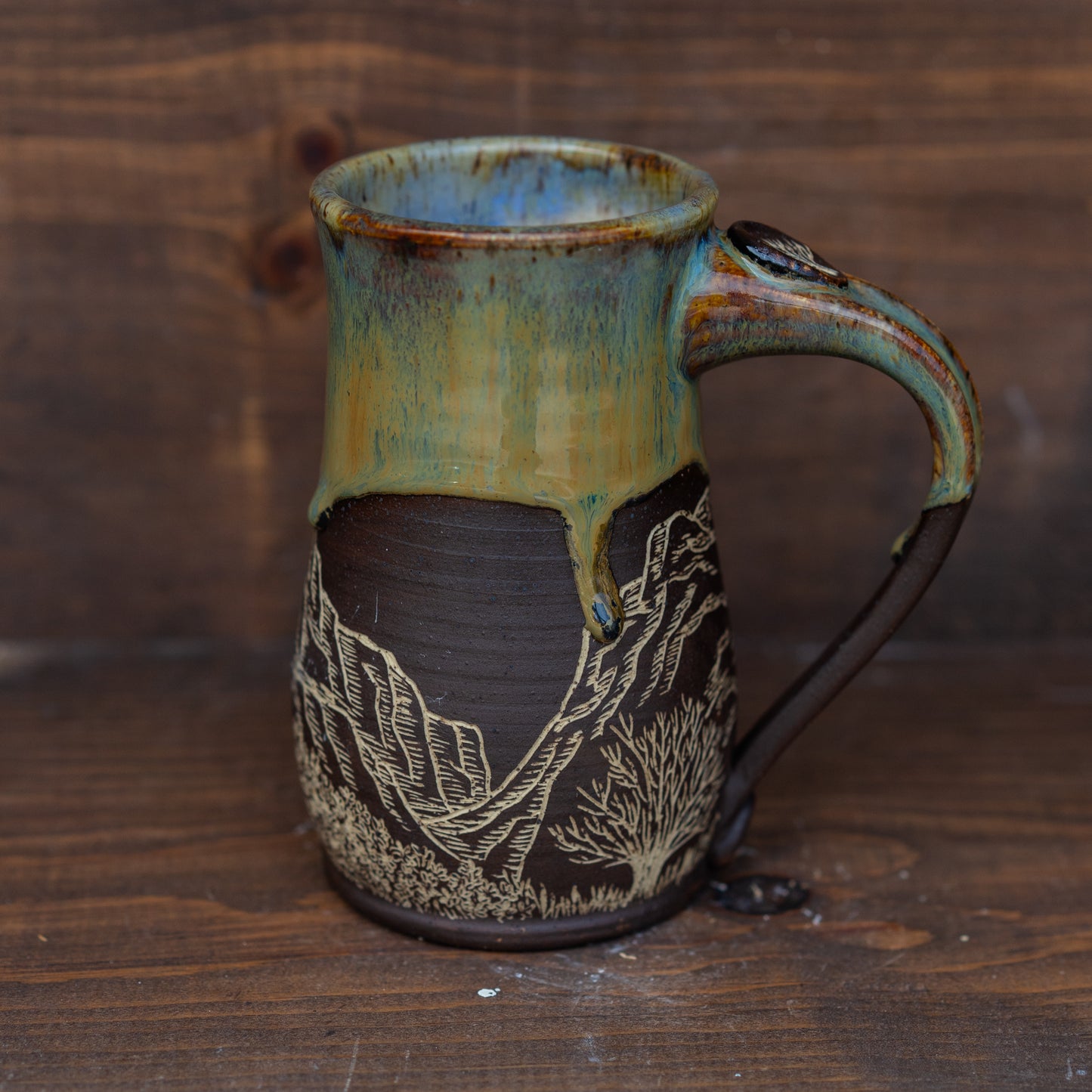 desert canyon sgraffito mug