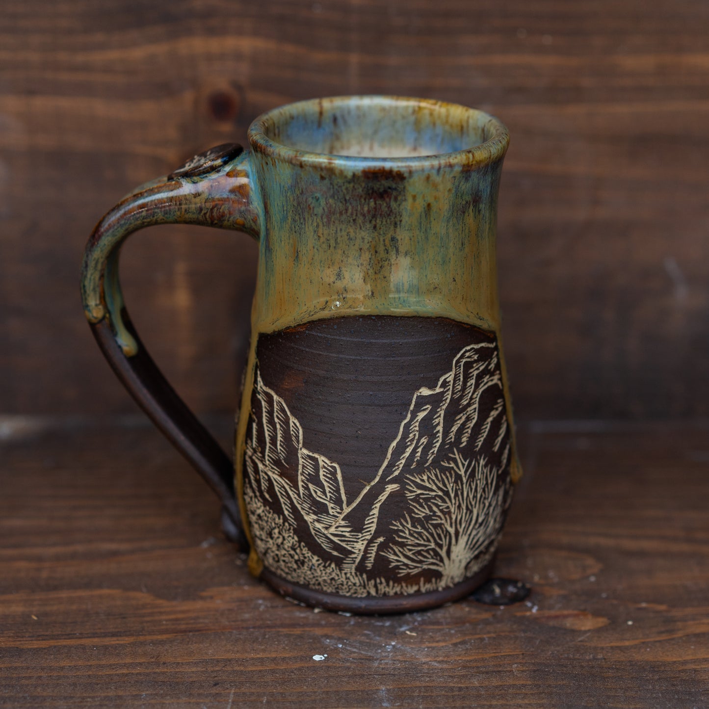 desert canyon sgraffito mug