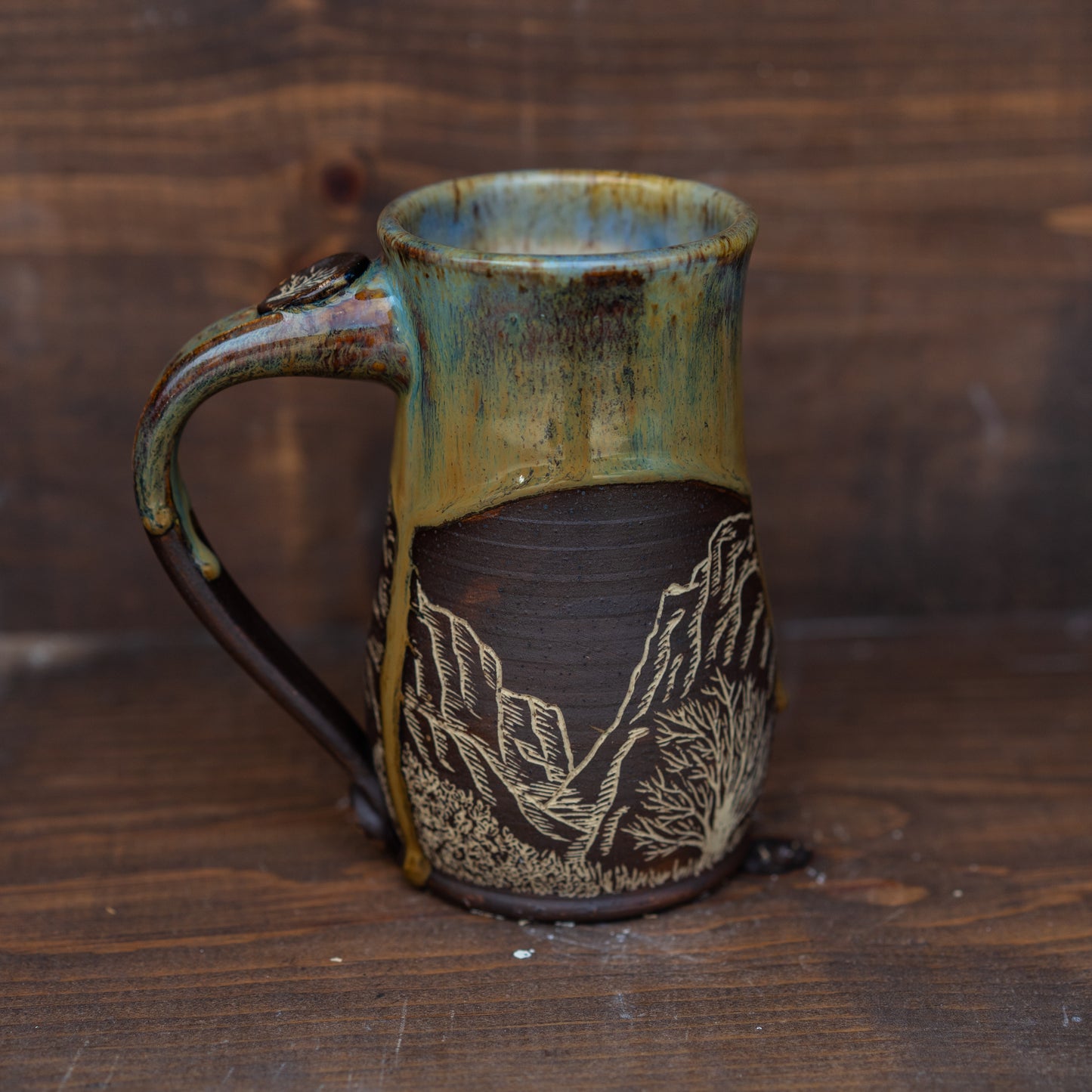 desert canyon sgraffito mug