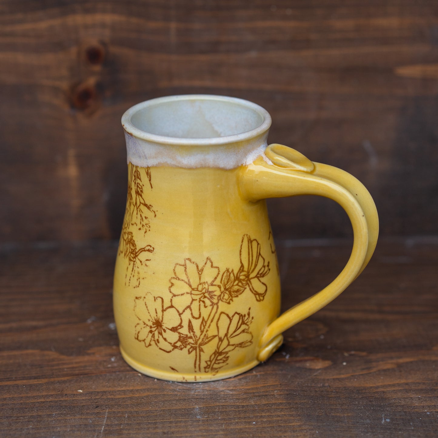 wildflower mug in sunflower yellow