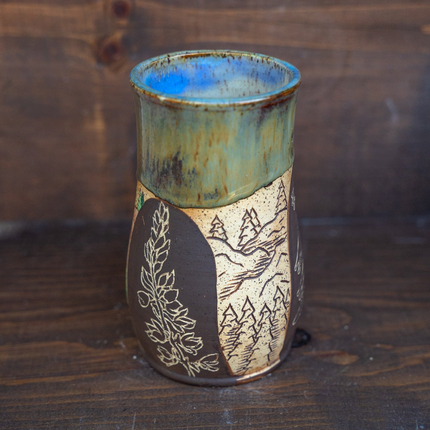 painted wildflower ridgeline mug