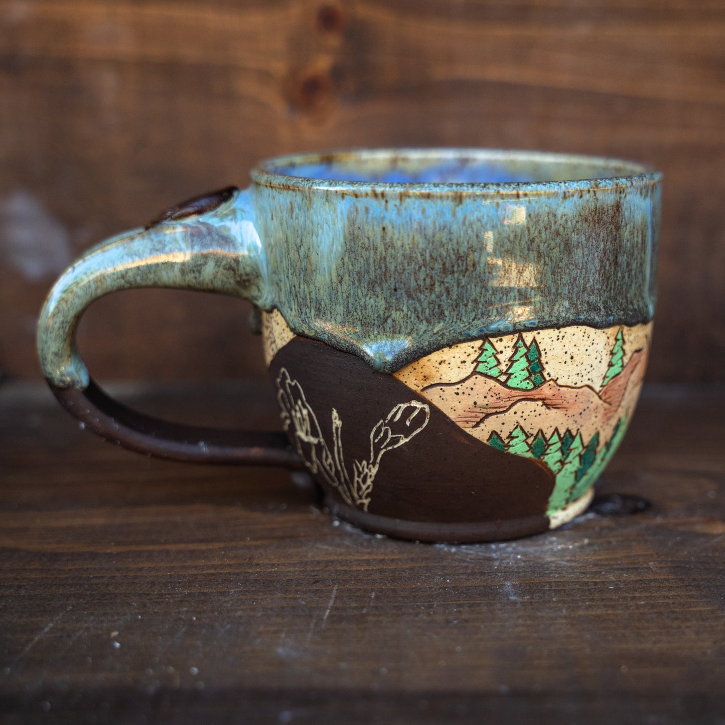 painted wildflower ridgeline latte mug