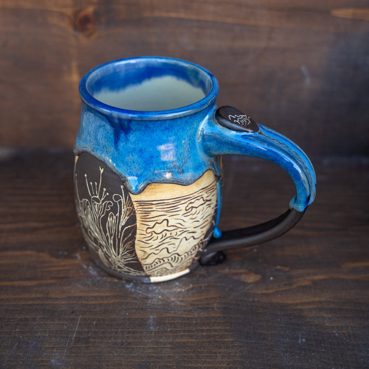 painted wildflower ocean mug