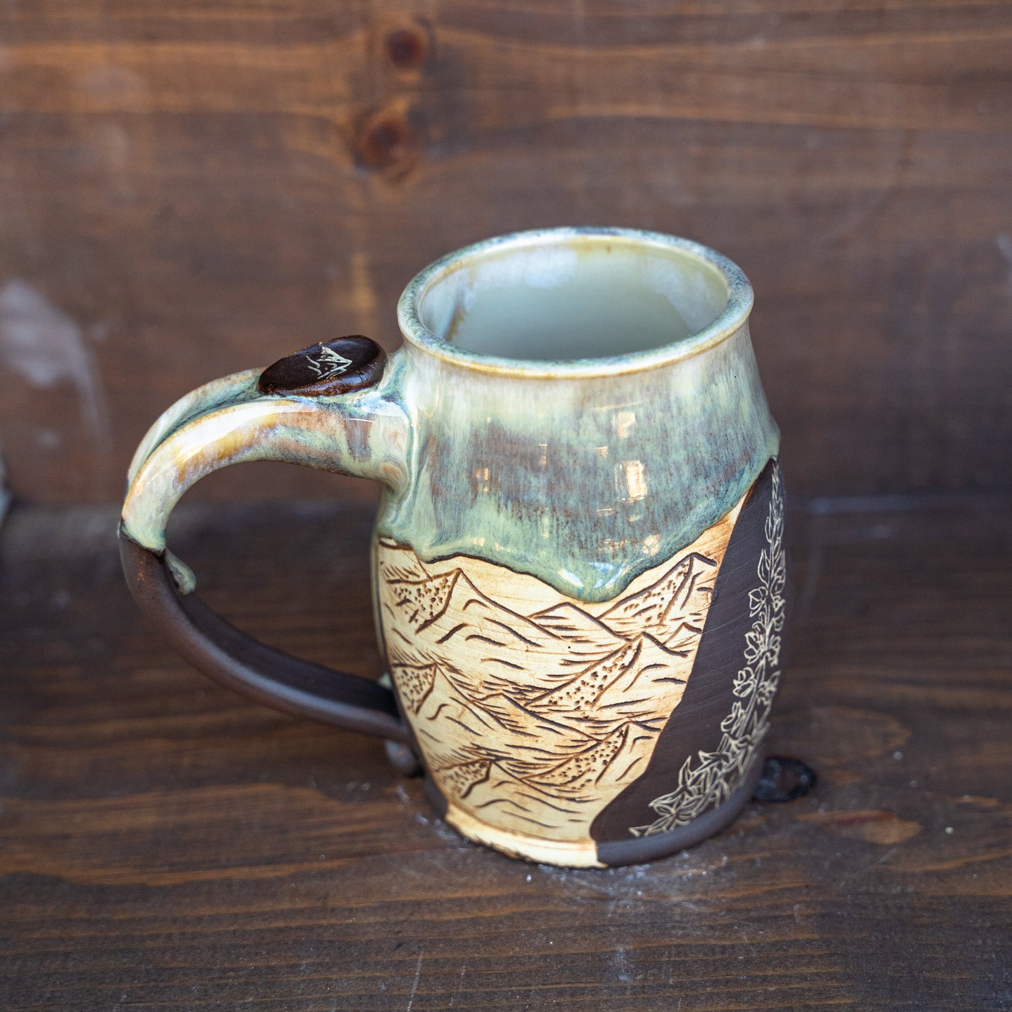 painted wildflower mountain mug