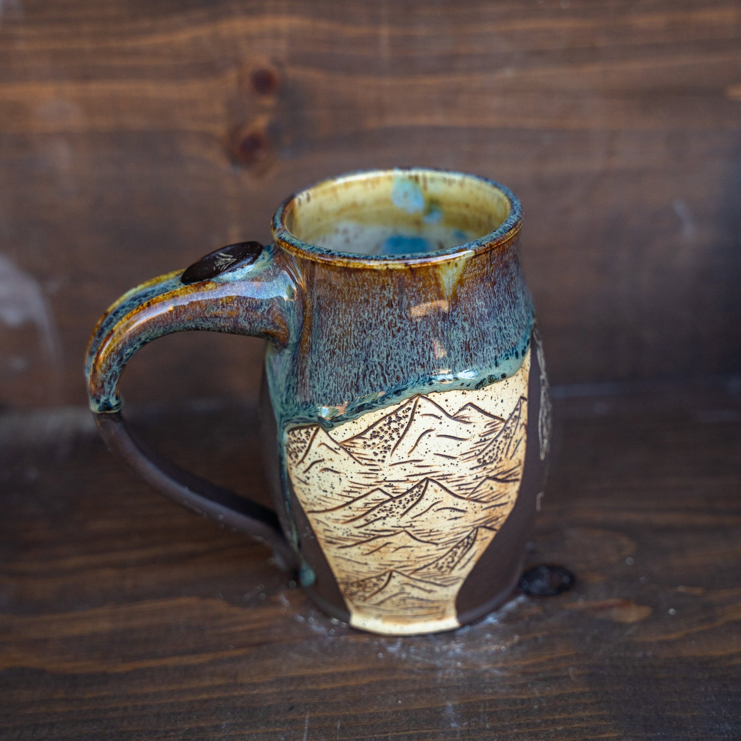 painted wildflower mountain mug