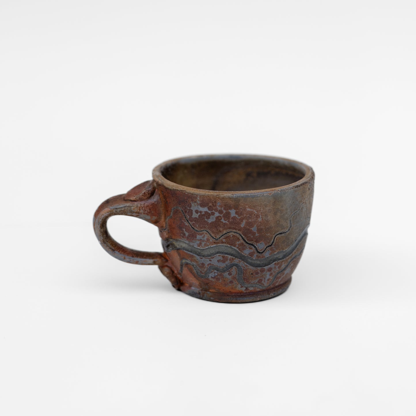 wood-fired sgraffito espresso mug