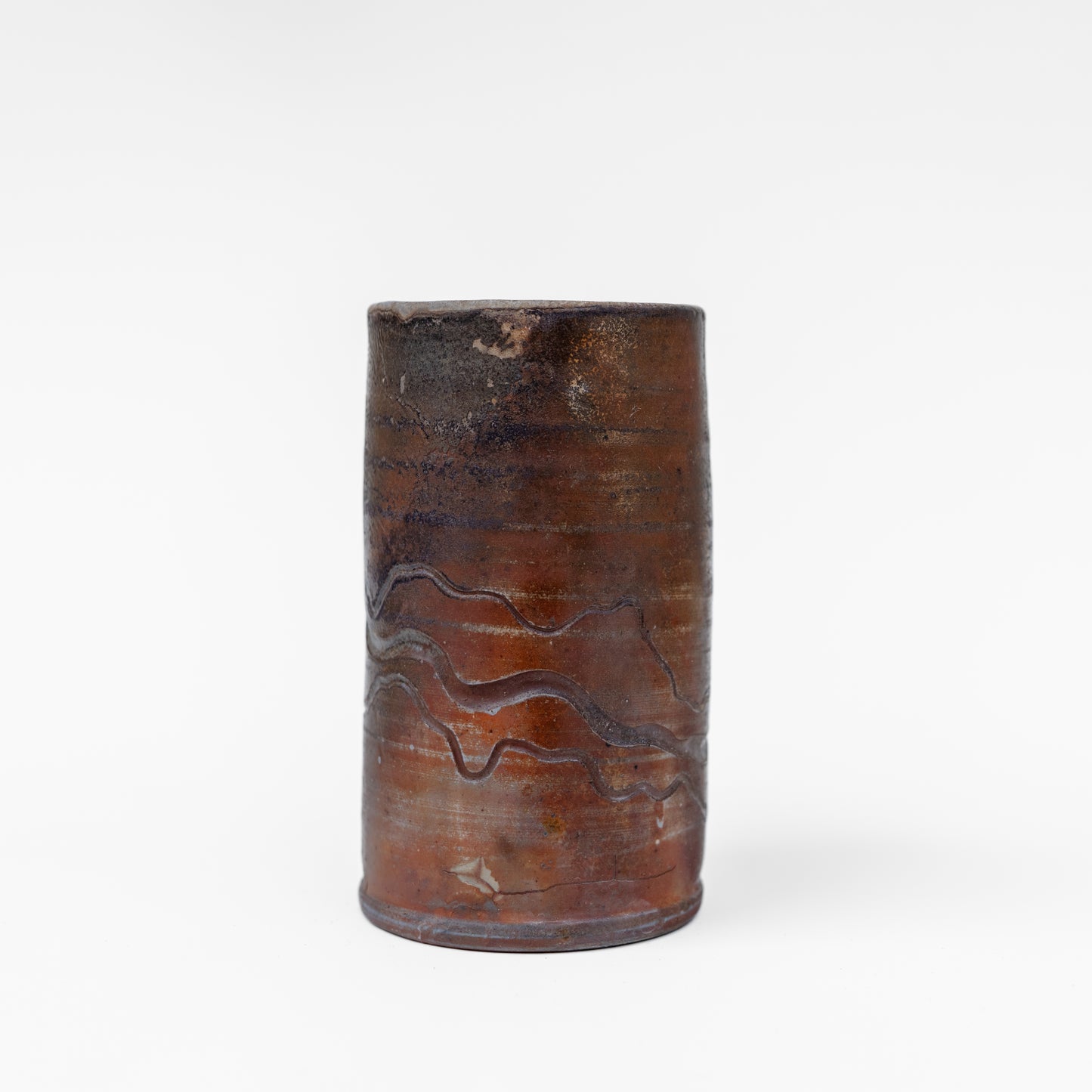 wood-fired sgraffito tall thumb tumbler