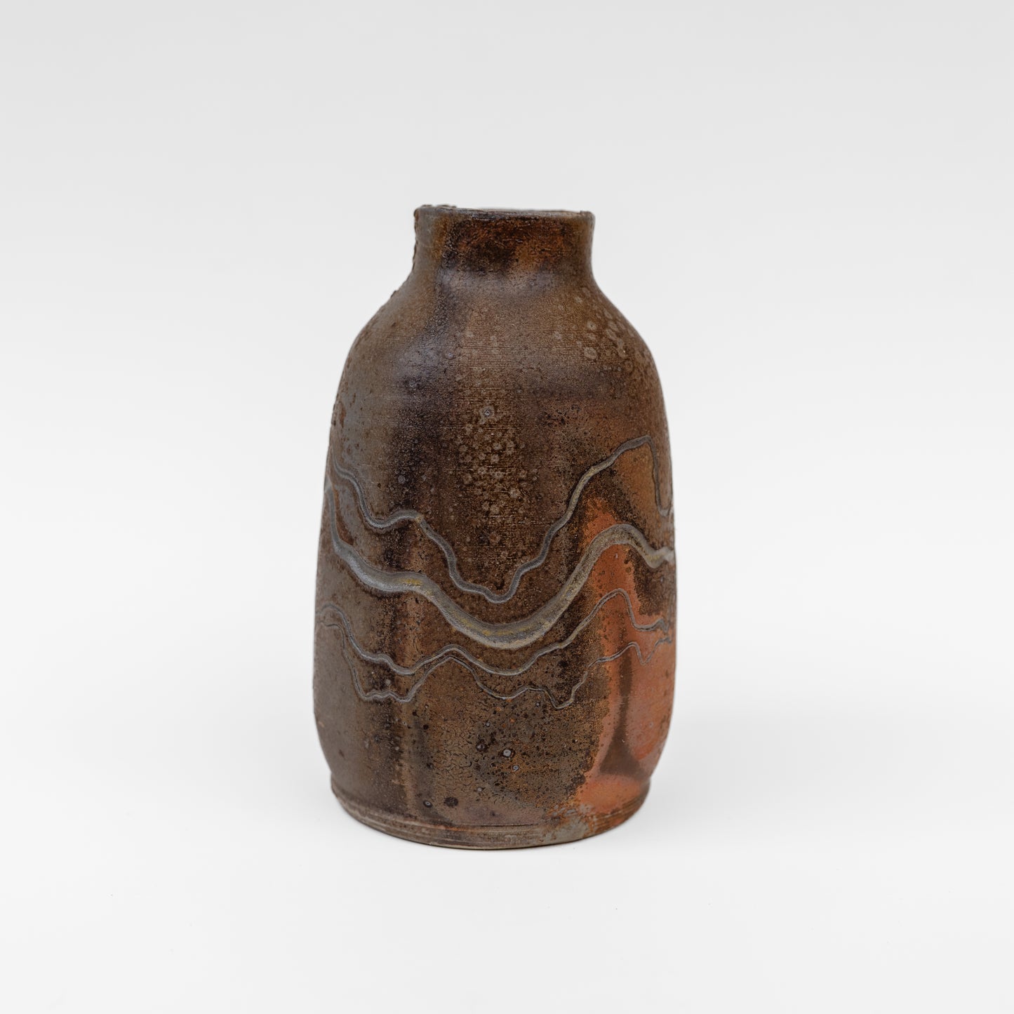 wood-fired sgraffito vase