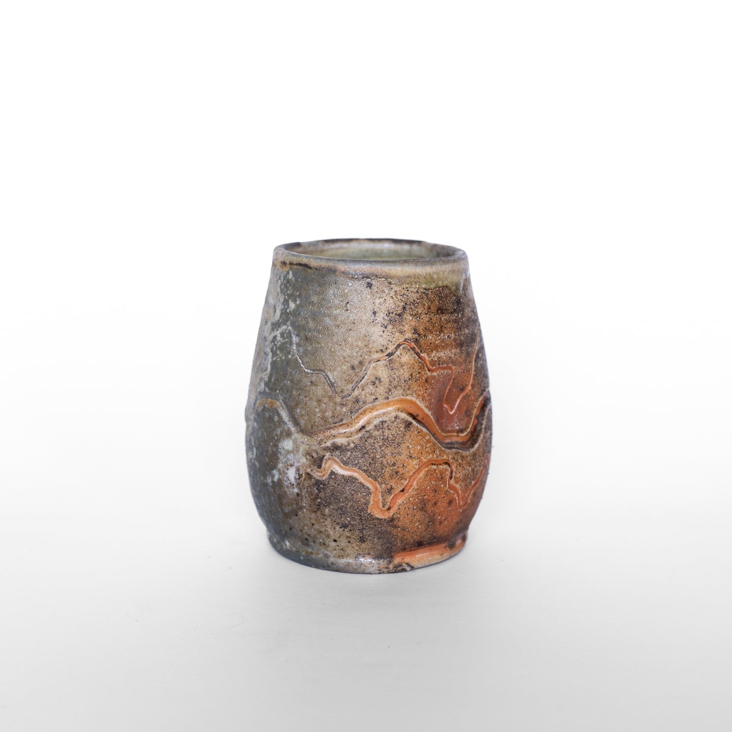 wood-fired sgraffito thumb tumbler