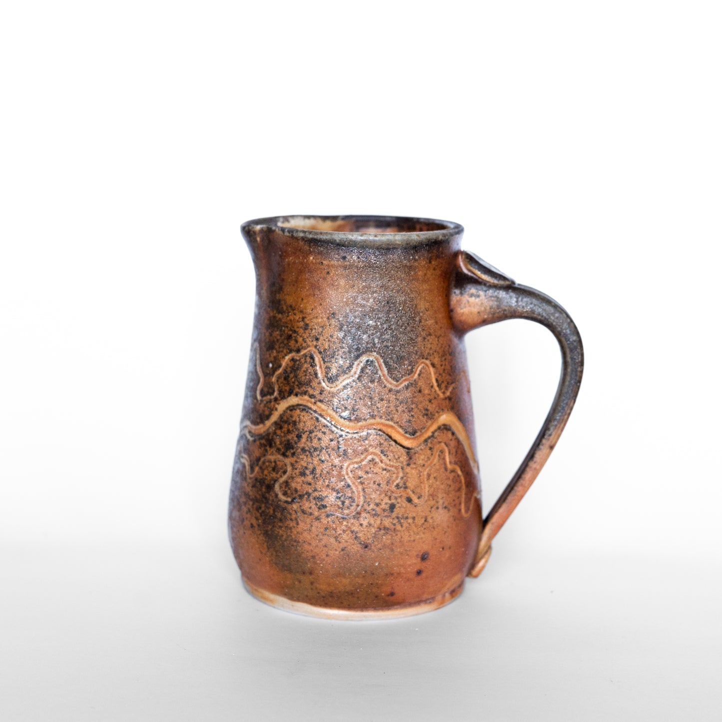 wood-fired sgraffito pitcher
