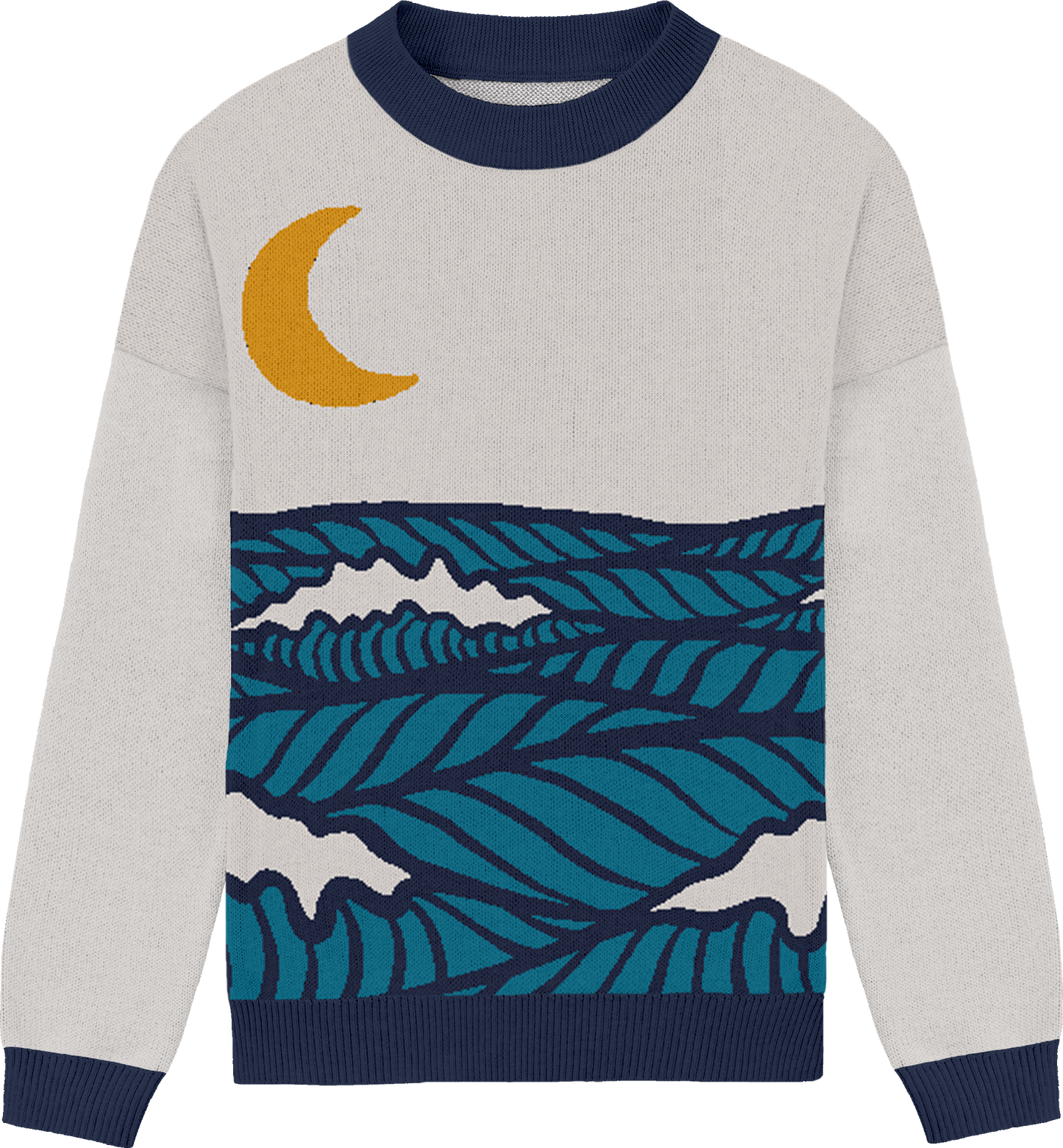 ocean crewneck knit sweater - daylight