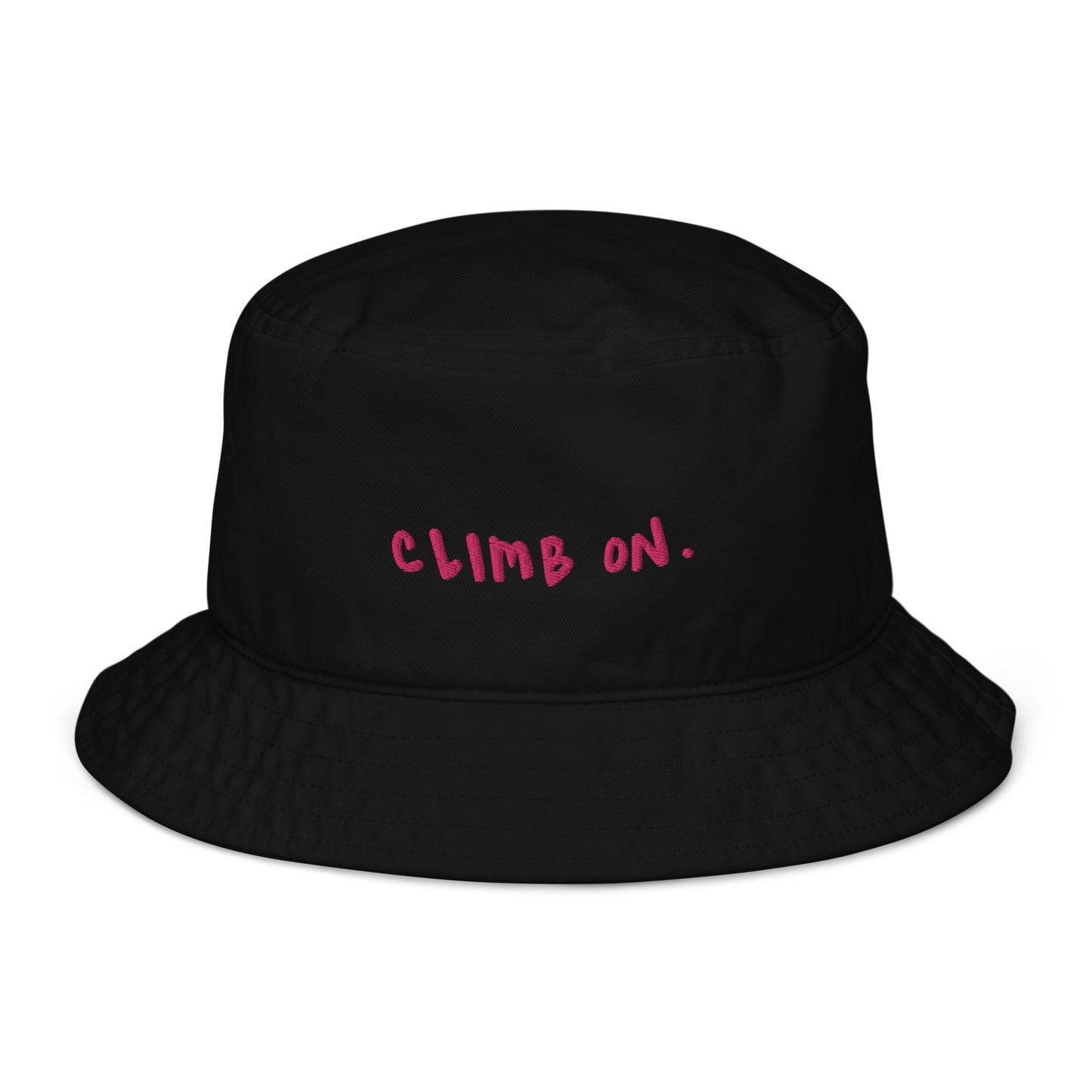 climb on organic cotton bucket hat - pink