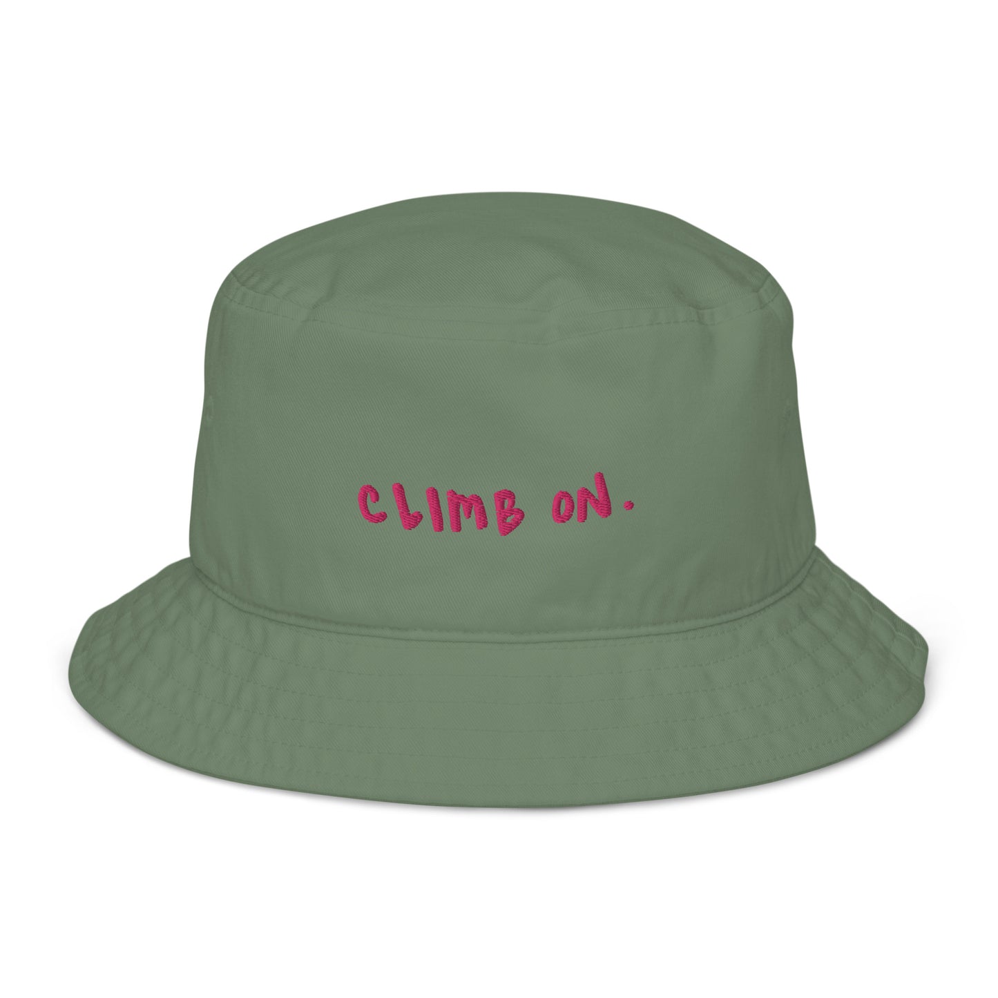 climb on organic cotton bucket hat - pink