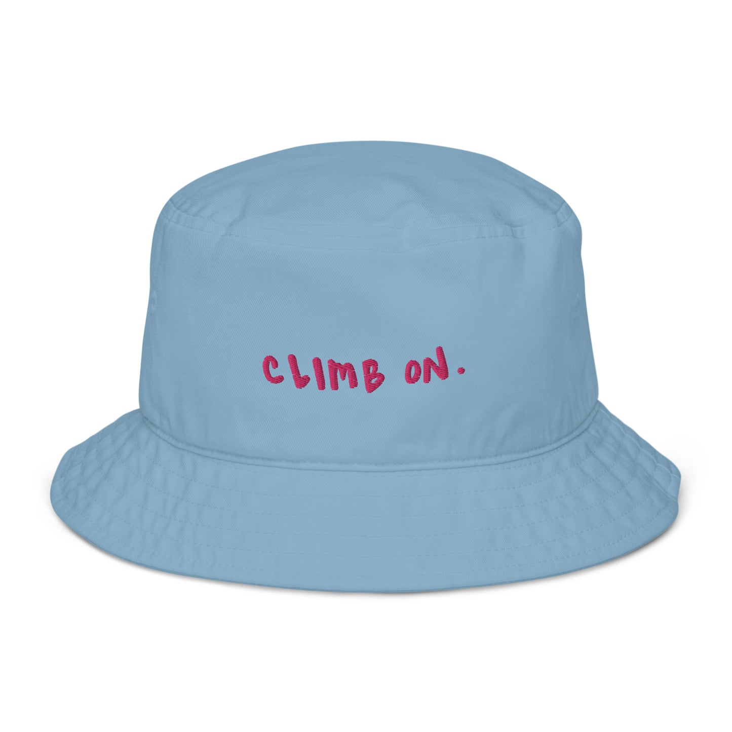 climb on organic cotton bucket hat - pink