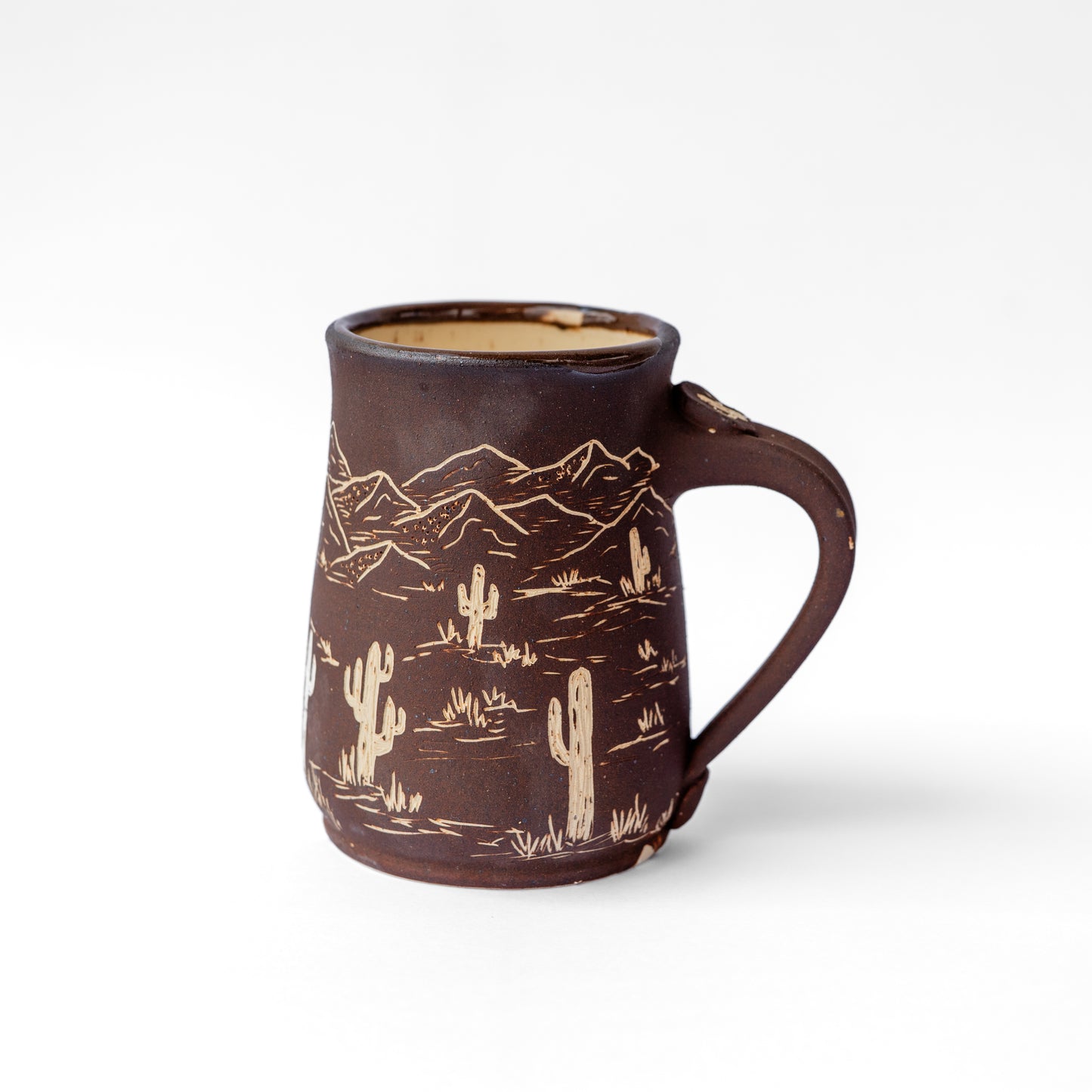 saguaro sgraffito mug