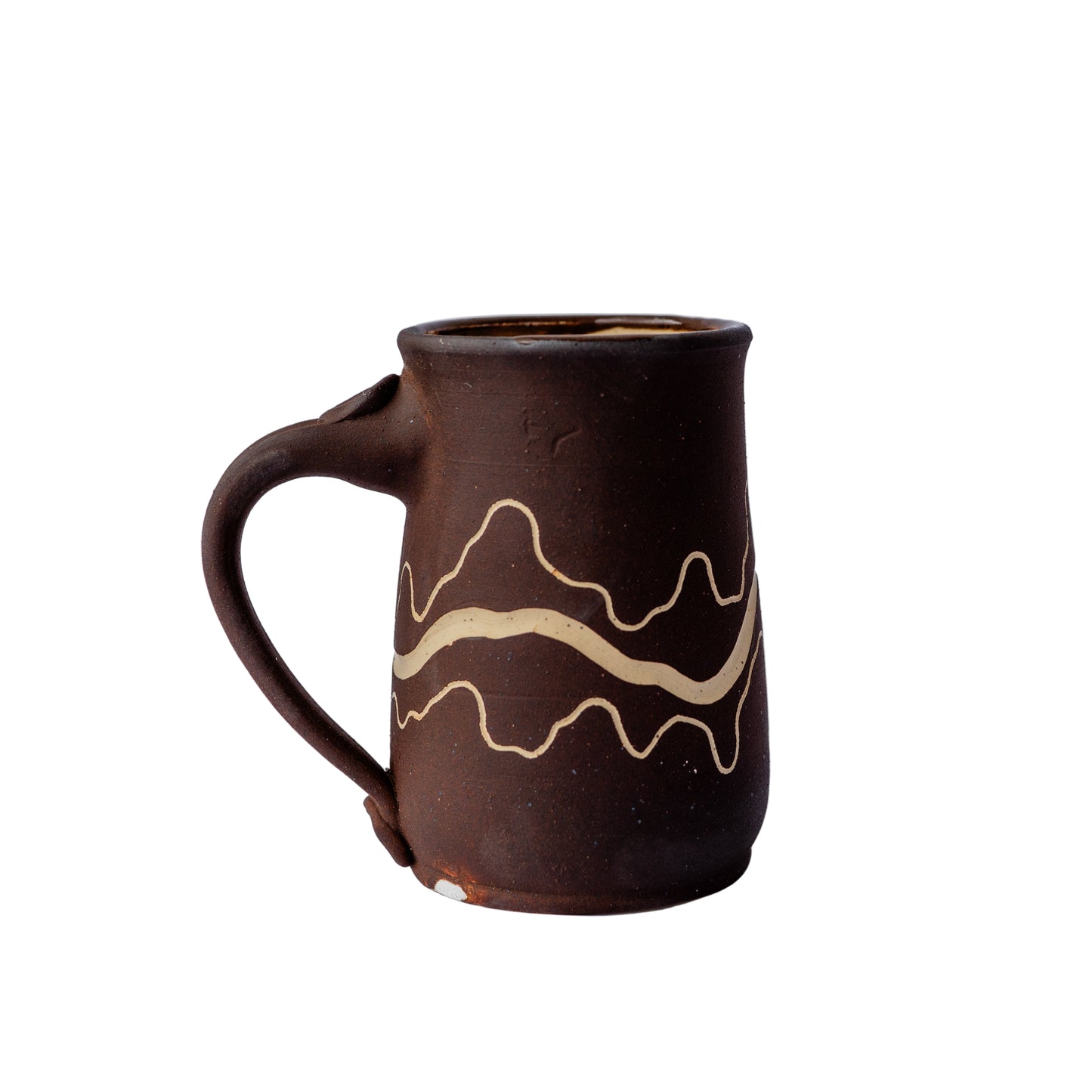 landscape sgraffito stein mug