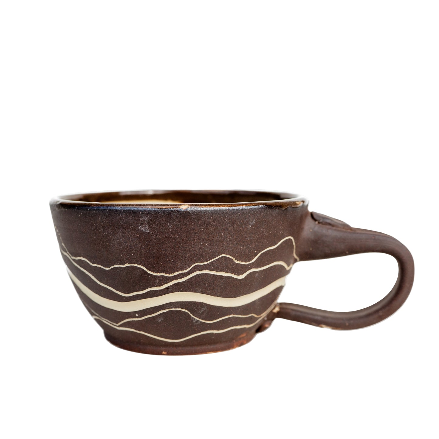 landscape sgraffito soup mug