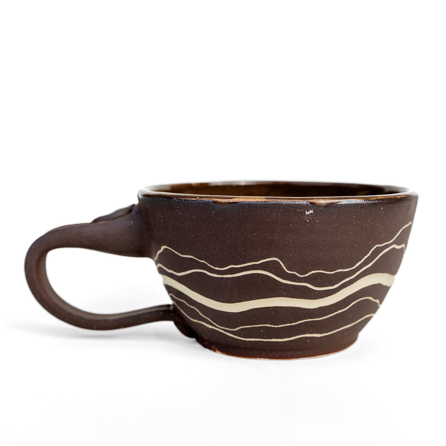 landscape sgraffito soup mug