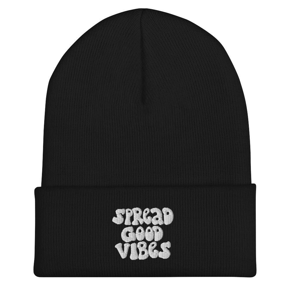 spread good vibes cuffed beanie