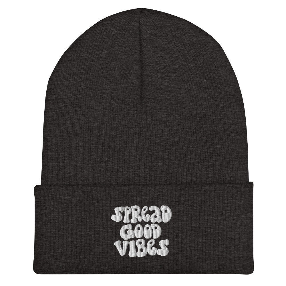 spread good vibes cuffed beanie