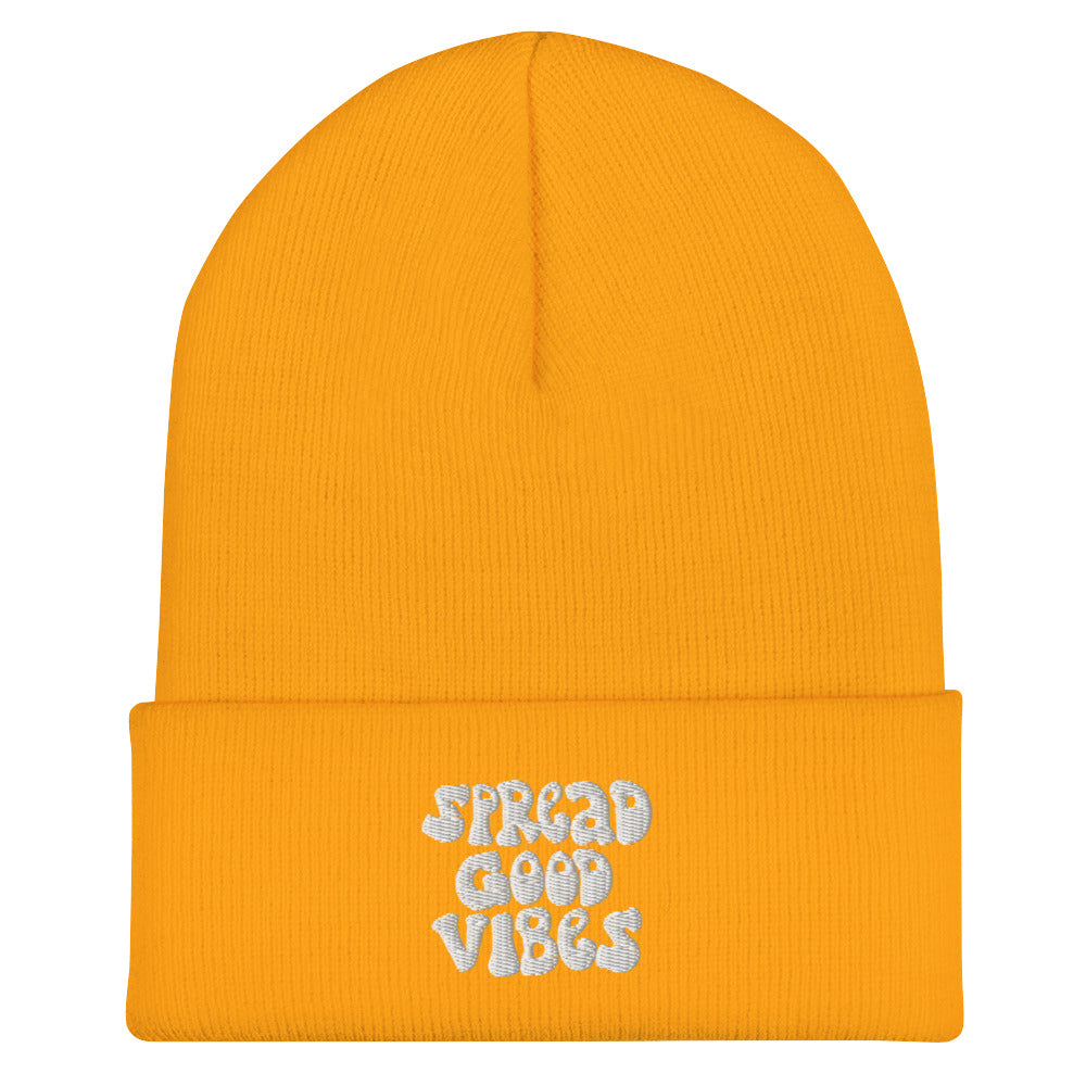 spread good vibes cuffed beanie