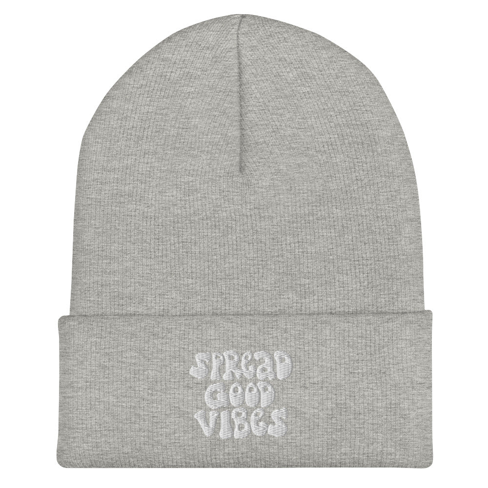 spread good vibes cuffed beanie