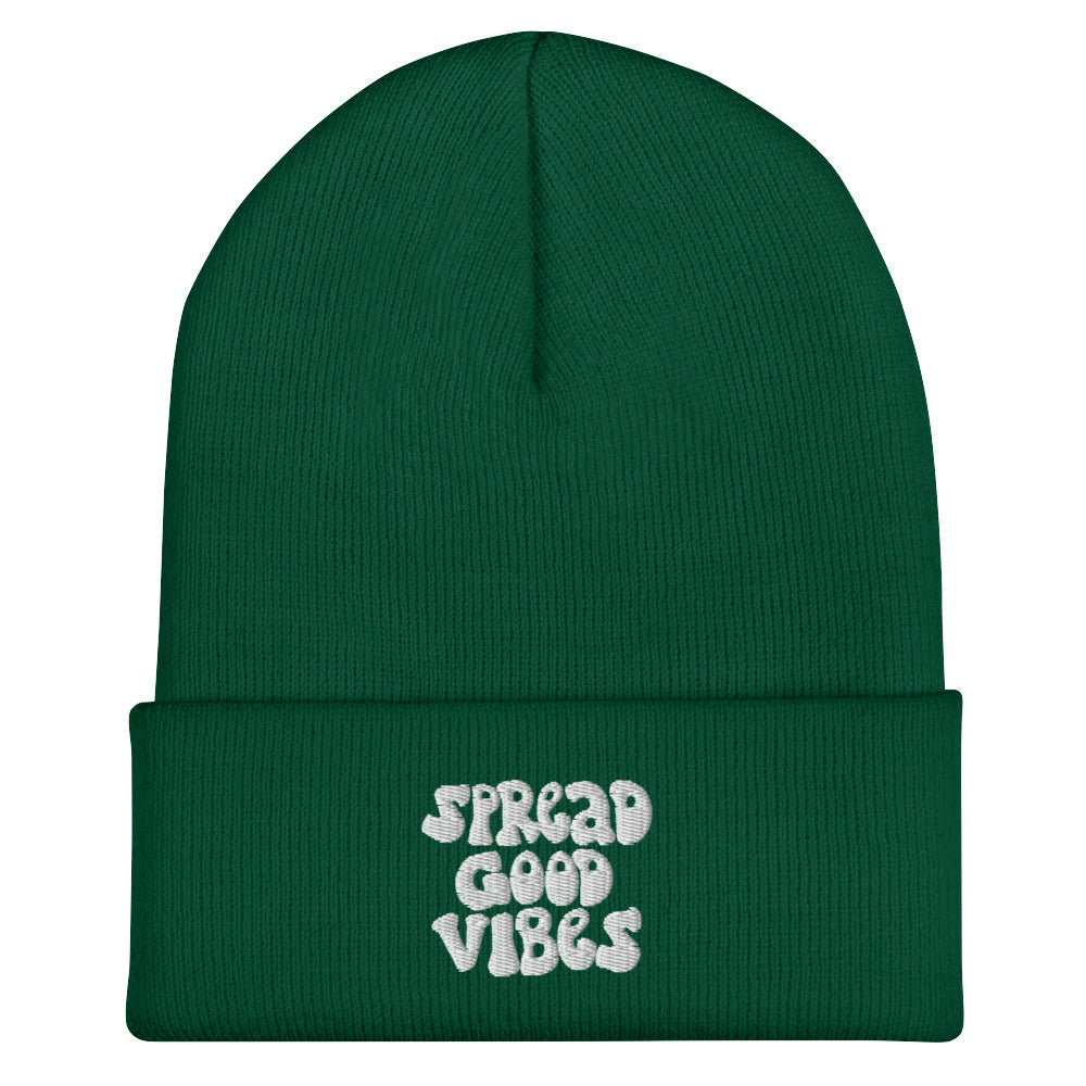 spread good vibes cuffed beanie