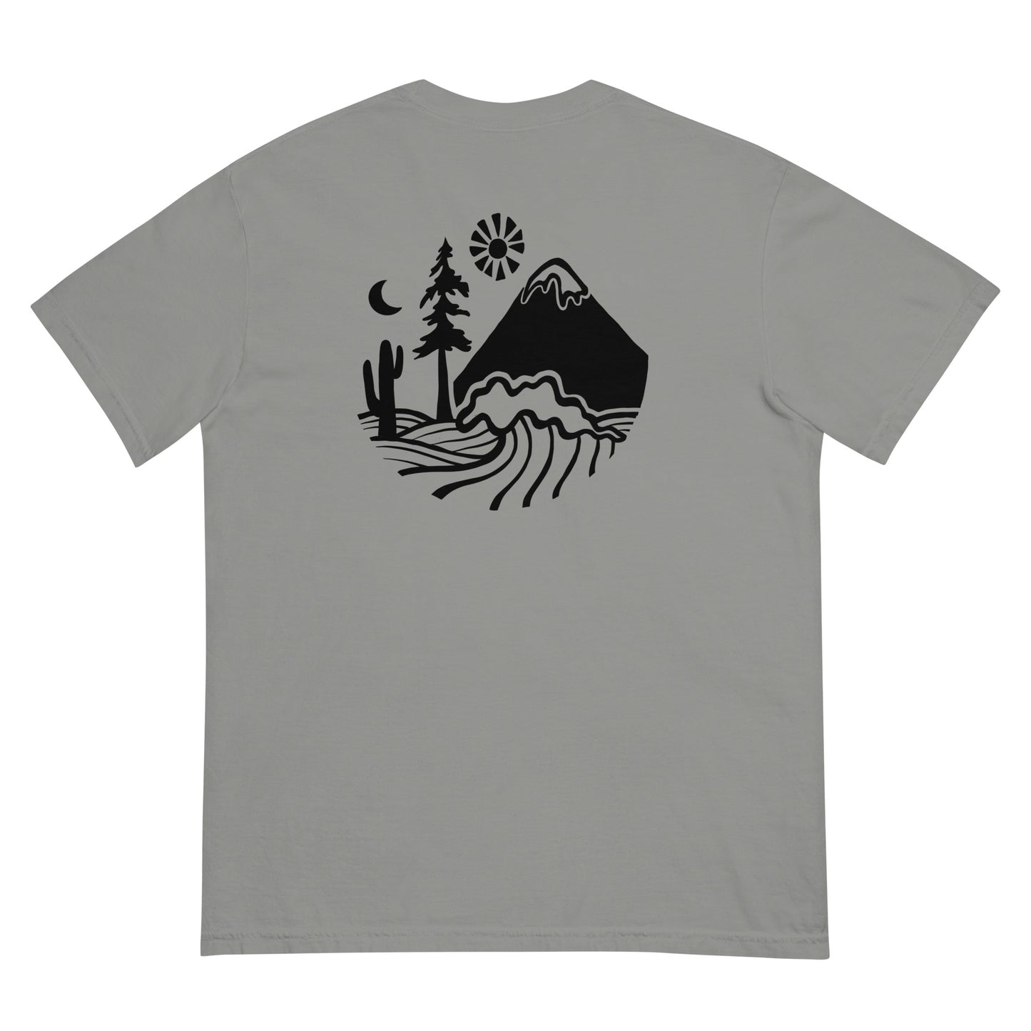 double logo garment-dyed heavyweight t-shirt